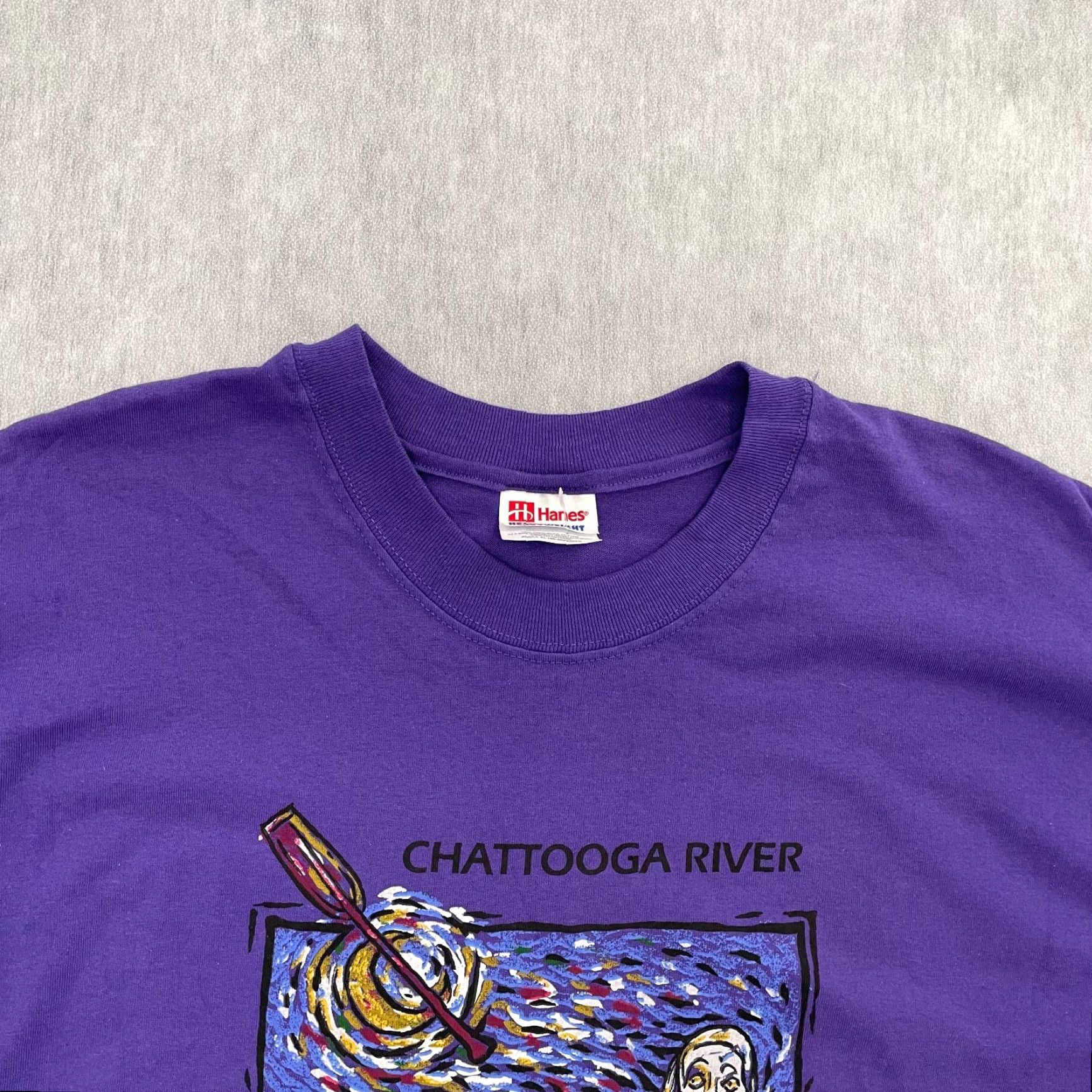 Vintage VINTAGE Hanes Heavyweight The Scream Shirt XL Purple Graphic Print 90s Psychedelic Mens Size US XL / EU 56 / 4 - 3 Thumbnail