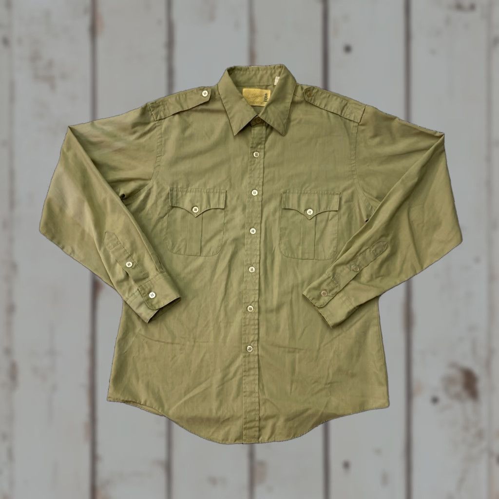 Sears VINTAGE Sears FieldMaster Green Shirt Mens L Perma-Press 80s Workwear Button-Up Long Sleeve Cotton Blend Size US L / EU 52-54 / 3 - 1 Thumbnail