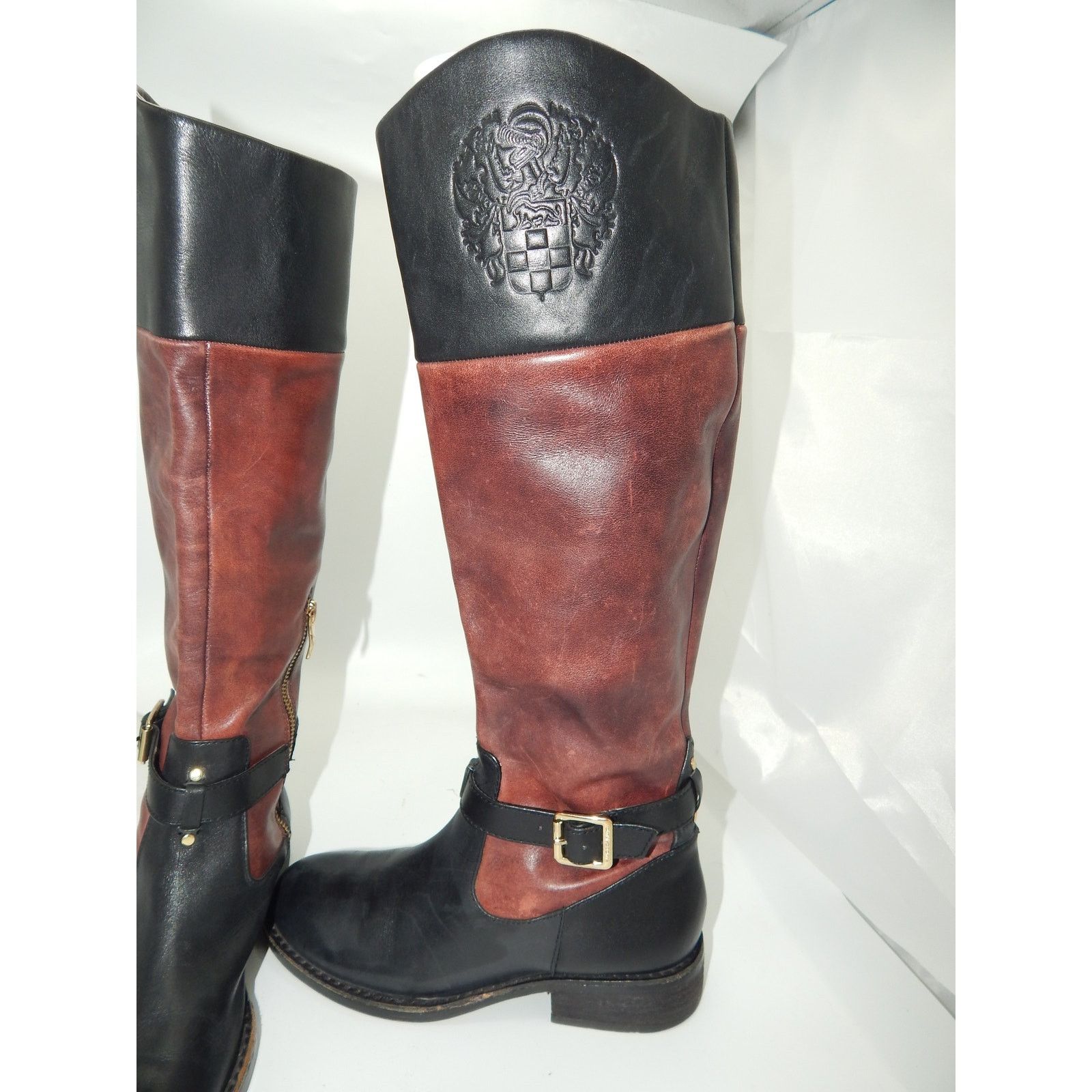 Vince Camuto Vince Camuto Black Brown Leather Boots Size 36 / 6 Size US 6 / IT 36 - 11 Thumbnail