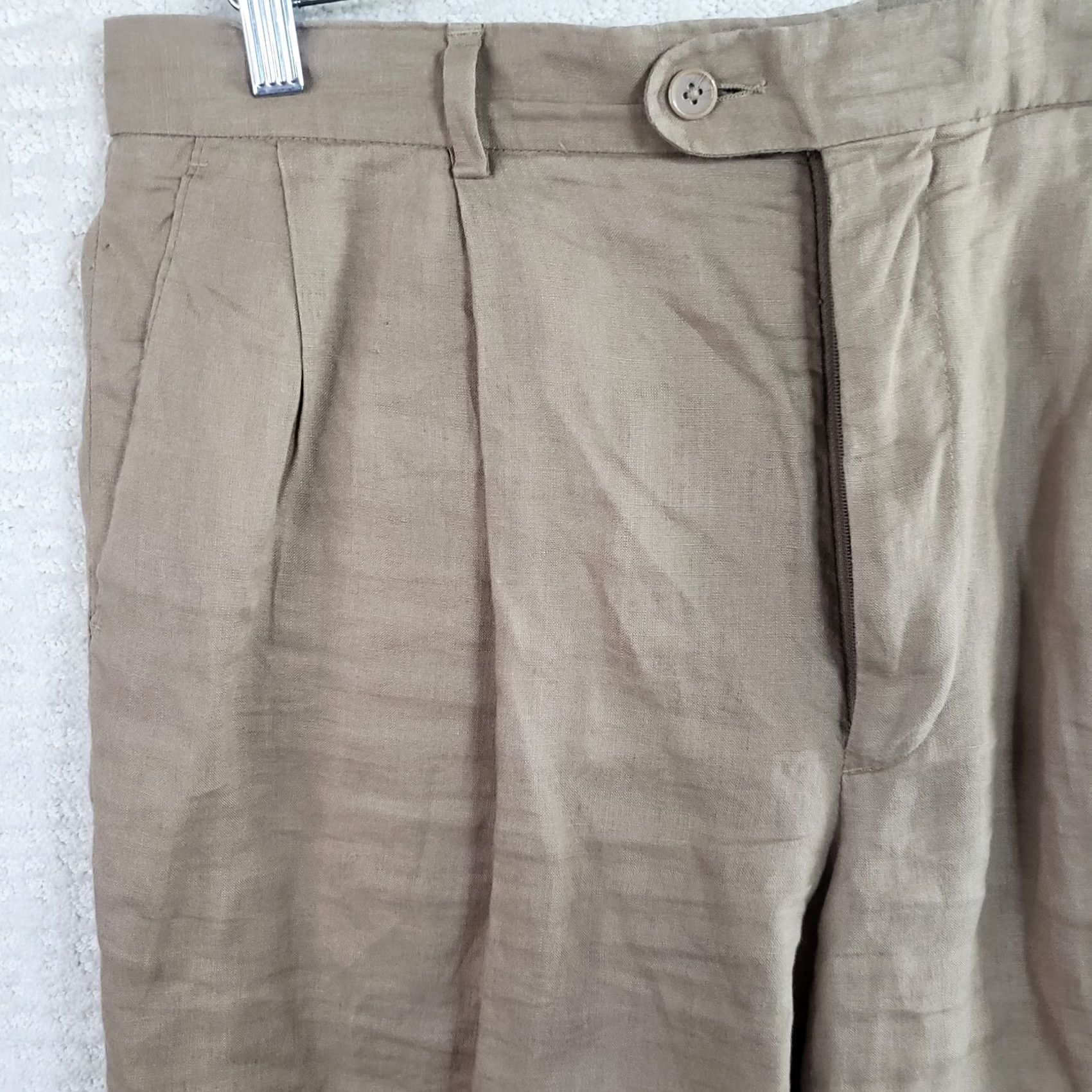 Vintage Cub Cabana 100% Linen Pleated Shorts Bermuda Men Beige 35x10 Casual Polo Golf Summer Knit? Size US S / EU 44-46 / 1 - 2 Thumbnail