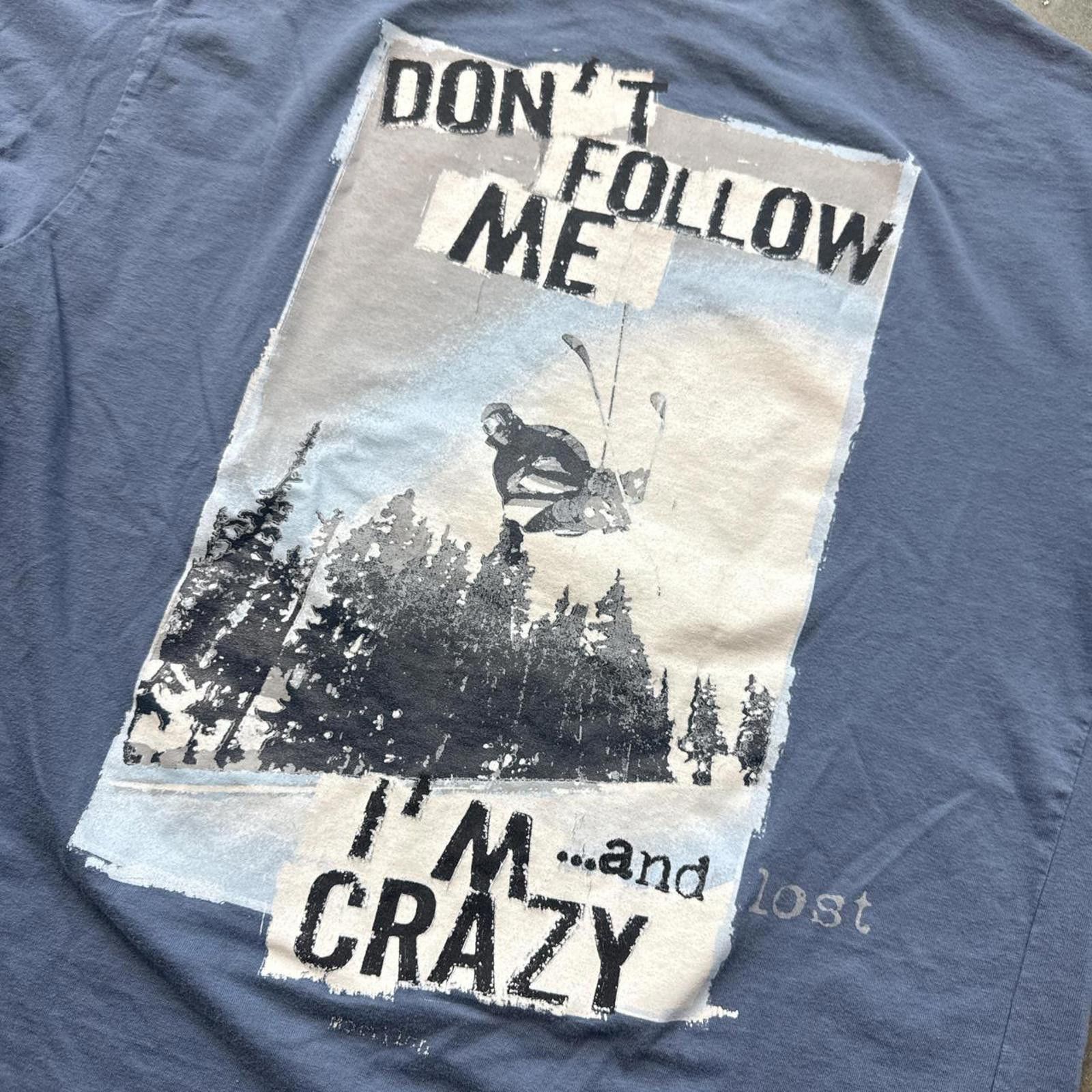 Other Blue Graphic Don't Follow Me I'm Lost Crazy Design T-Shirt Size US M / EU 48-50 / 2 - 4 Thumbnail