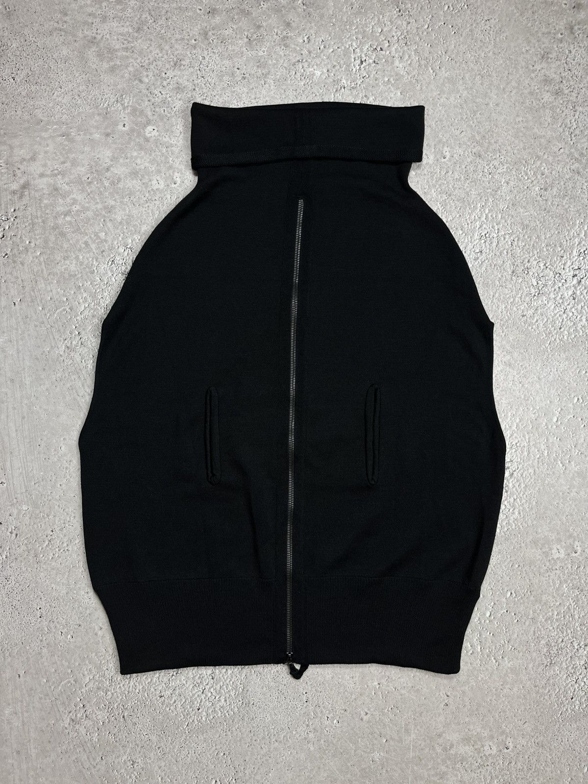 Other Stagni47 Black Wool Zip Up Knit Vest Made in Italy Size ONE SIZE - 1 Thumbnail