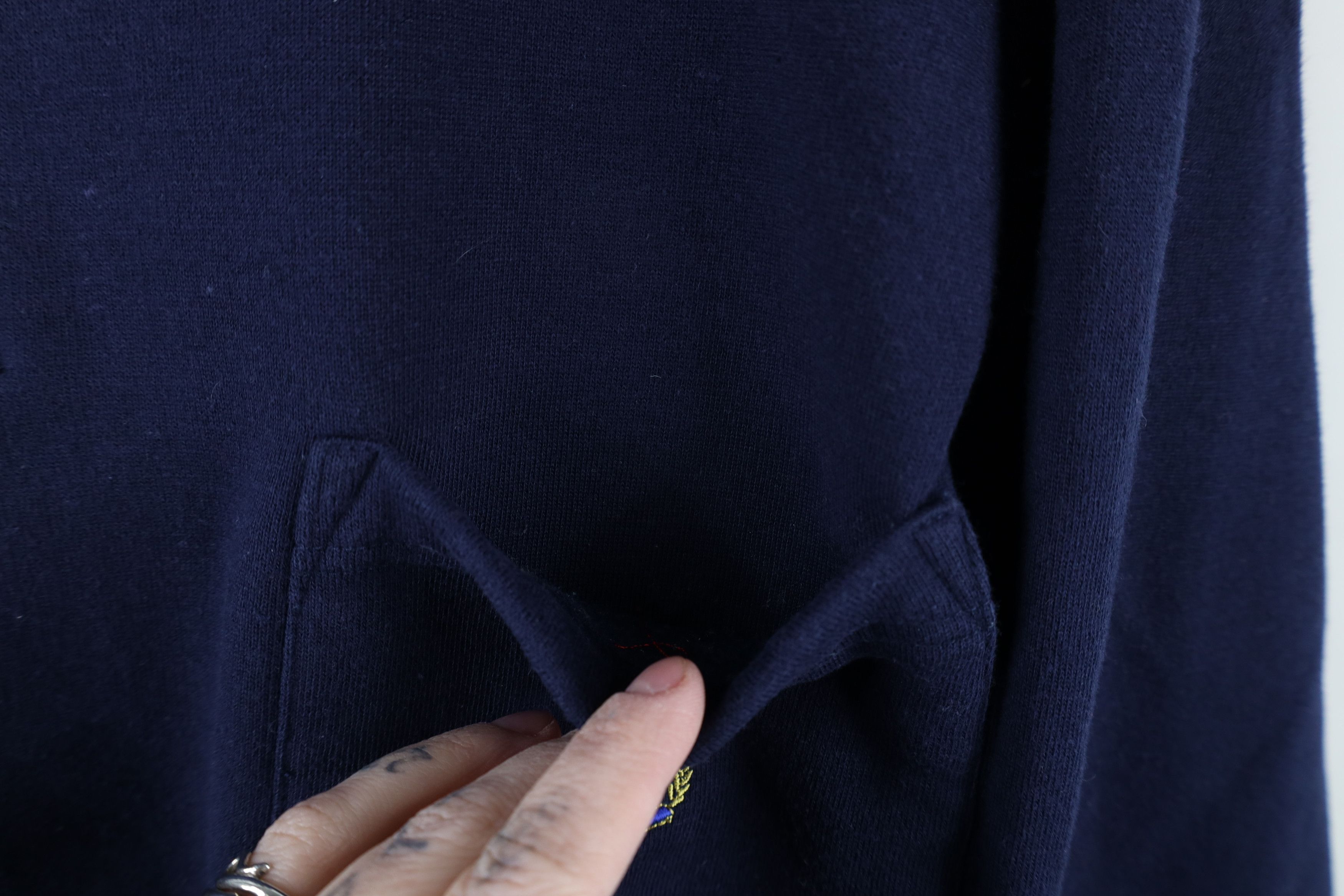 Vintage Vintage 90s Streetwear Pullover Sweatshirt Navy Blue Size US L / EU 52-54 / 3 - 5 Thumbnail