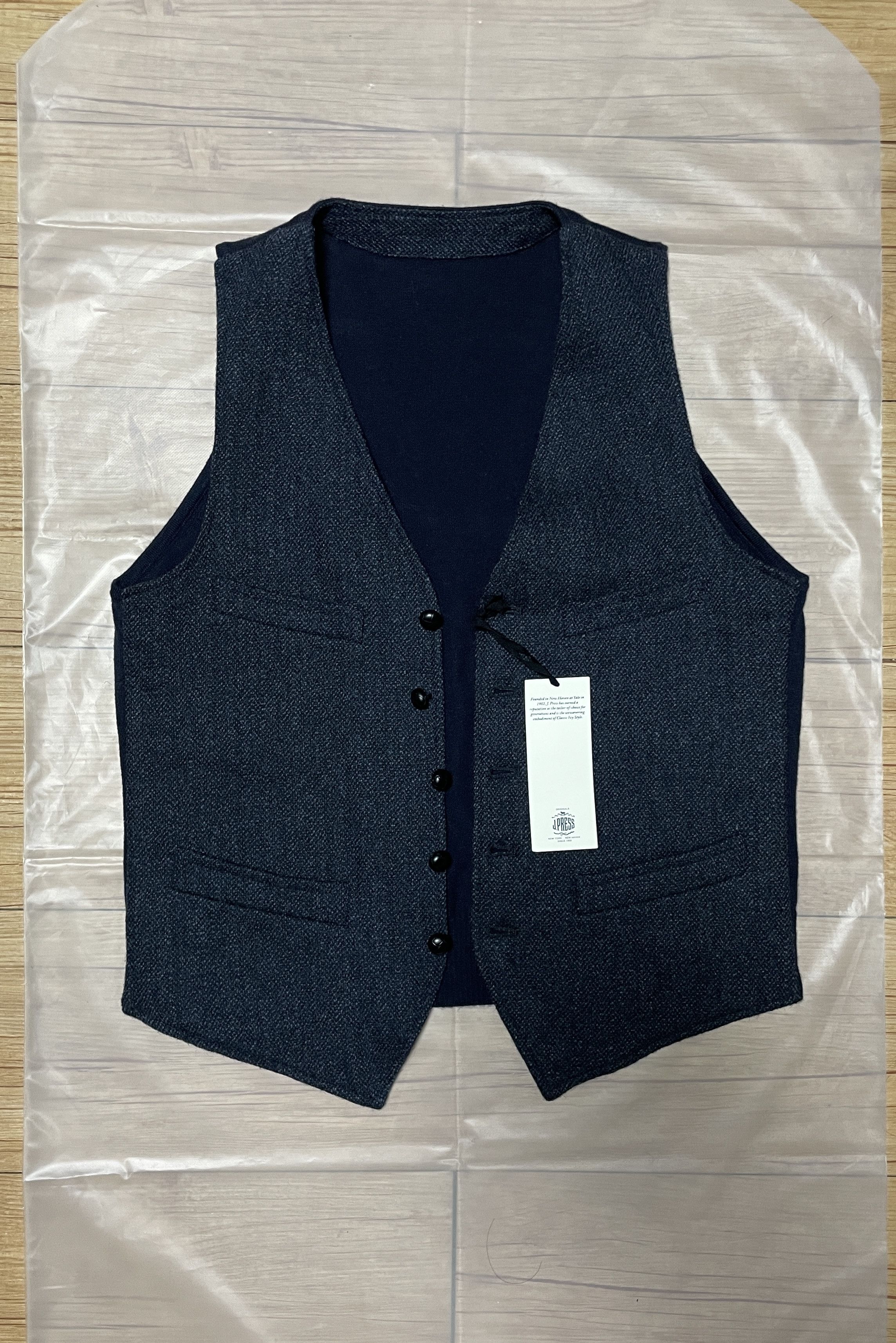 J. Press J.Press Lovat Tweed herringbone Navy 3 piece suit L-XL Size 40L - 11 Thumbnail