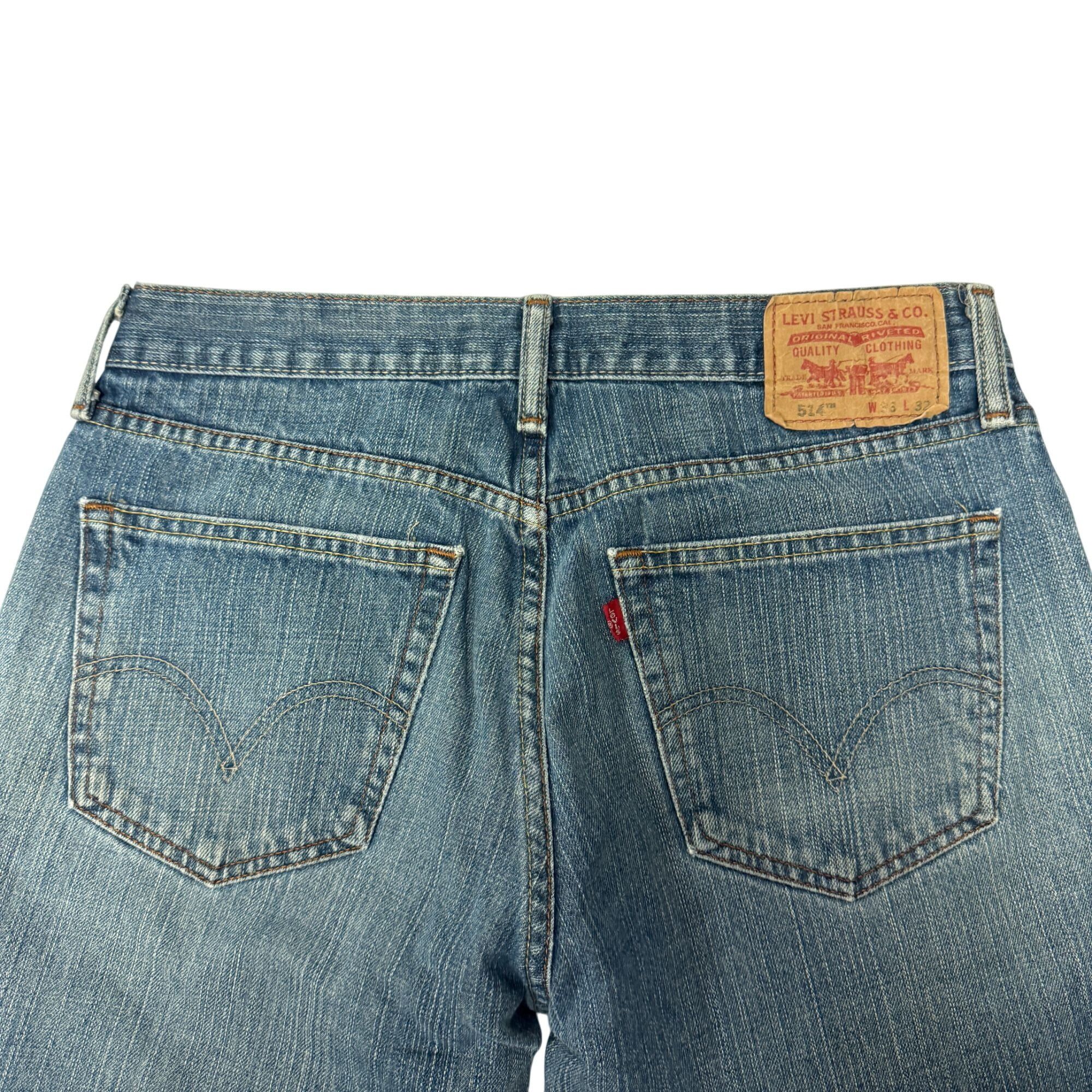 Levi's Y2K Levis 514 SLIM STRAIGHT Blue Jeans DISTRESSED Denim Pant Size US 33 - 8 Thumbnail