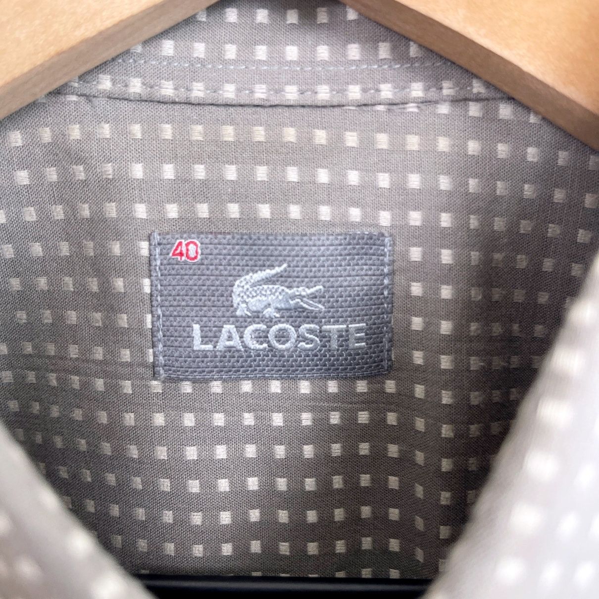 Lacoste Lacoste Jacquard Micro Squares Button Shirt Brown Mens 40 M Size US M / EU 48-50 / 2 - 5 Thumbnail