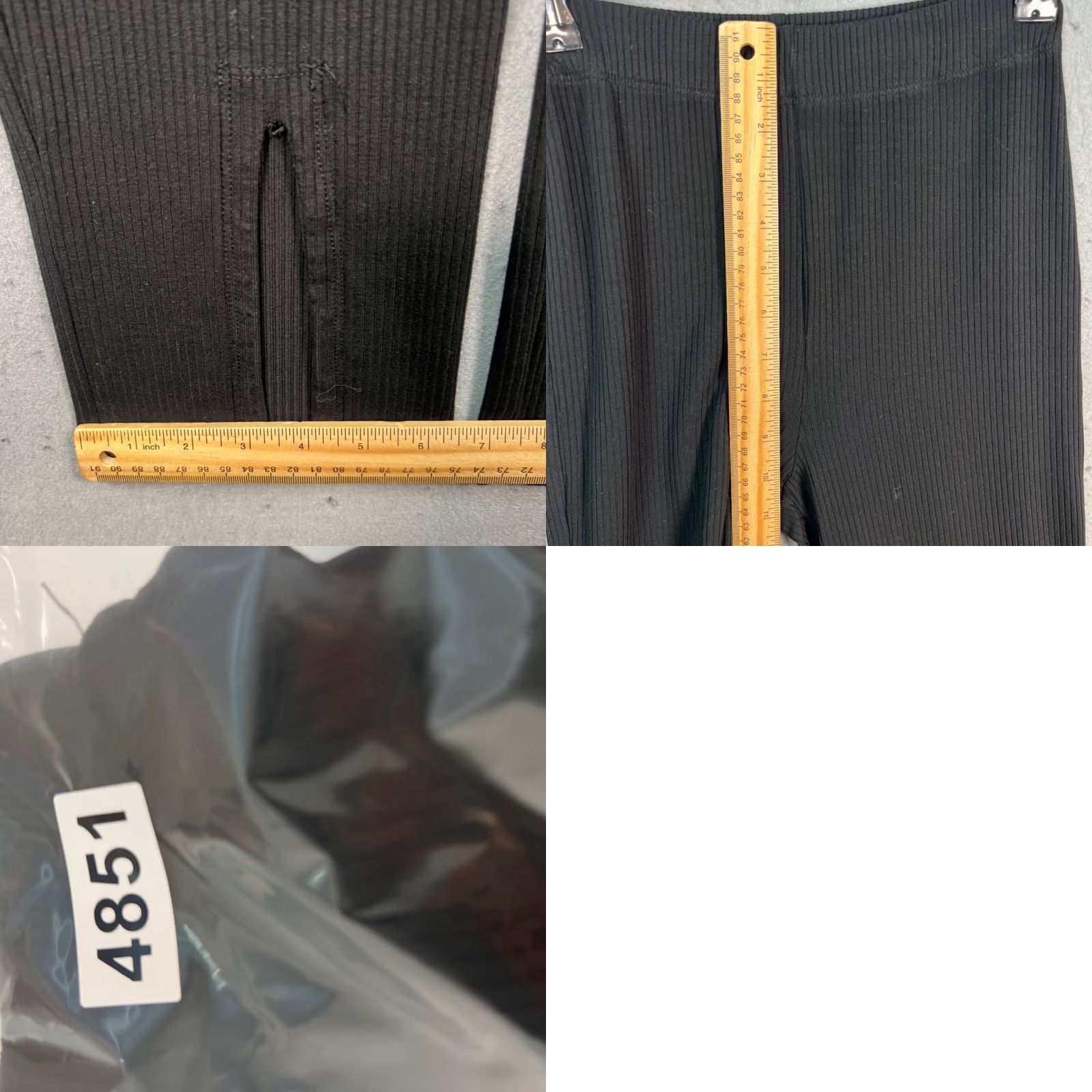 Reformation Reformation Womens XS Black Ribbed Knit Split Hem Straight Leg Pants - Womens XS Black Knit Pants Size 26" / US 2 / IT 38 - 8 Thumbnail