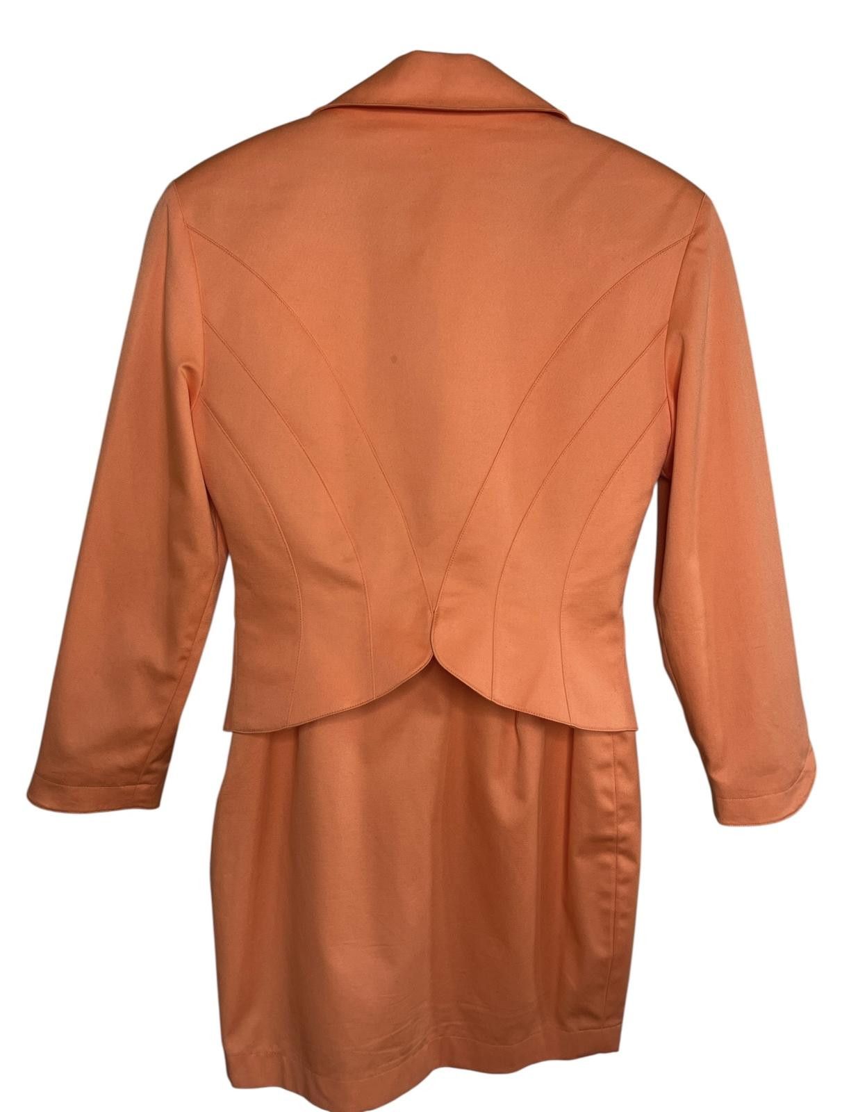 Thierry Mugler Vintage Thierry Mugler Orange Skirt Suit Set Blazer 36France Size S / US 4 / IT 40 - 4 Thumbnail