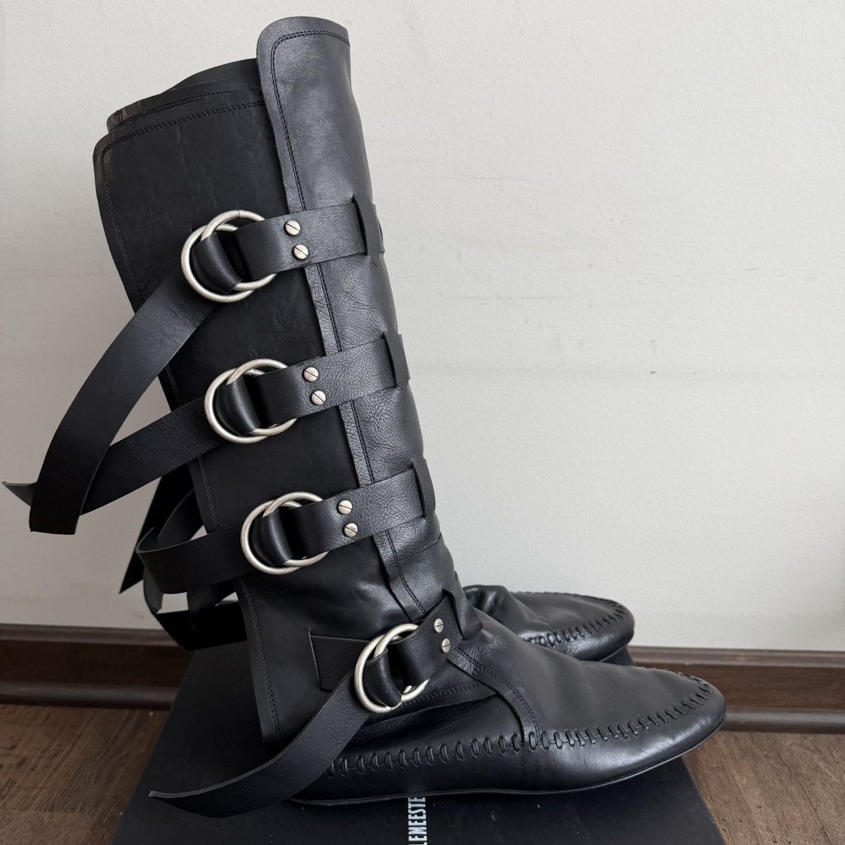 Ann Demeulemeester Ann Demeulemeester SS25 Black Silver Soft Boots Size US 11 / EU 44 - 1 Thumbnail