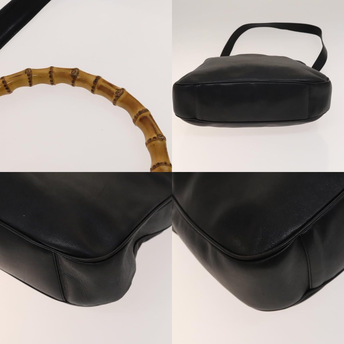 Gucci GUCCI Bamboo Handbag Leather Black Gold 001 1781 001 1781 Size ONE SIZE - 10 Thumbnail