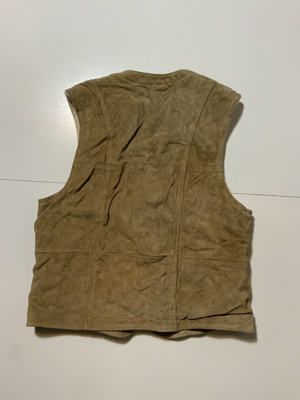 Vintage VTG 70s 80s Sears Leather Suede Sherpa Western Vest Jacket Size US M / EU 48-50 / 2 - 2 Thumbnail