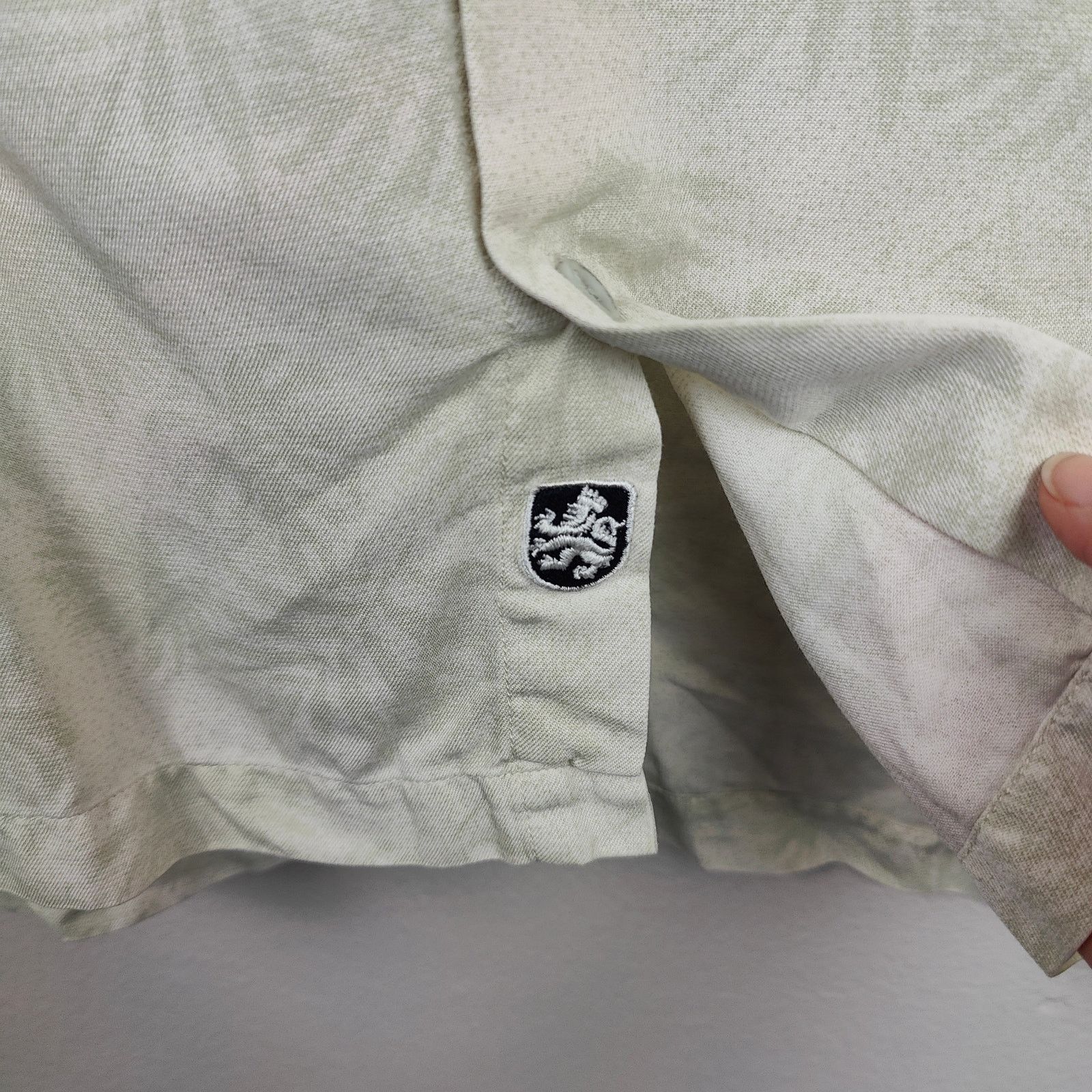Nat Nast Nat Nast Button Up Shirt Mens Large Cream Green Silk Cotton Size US L / EU 52-54 / 3 - 4 Thumbnail