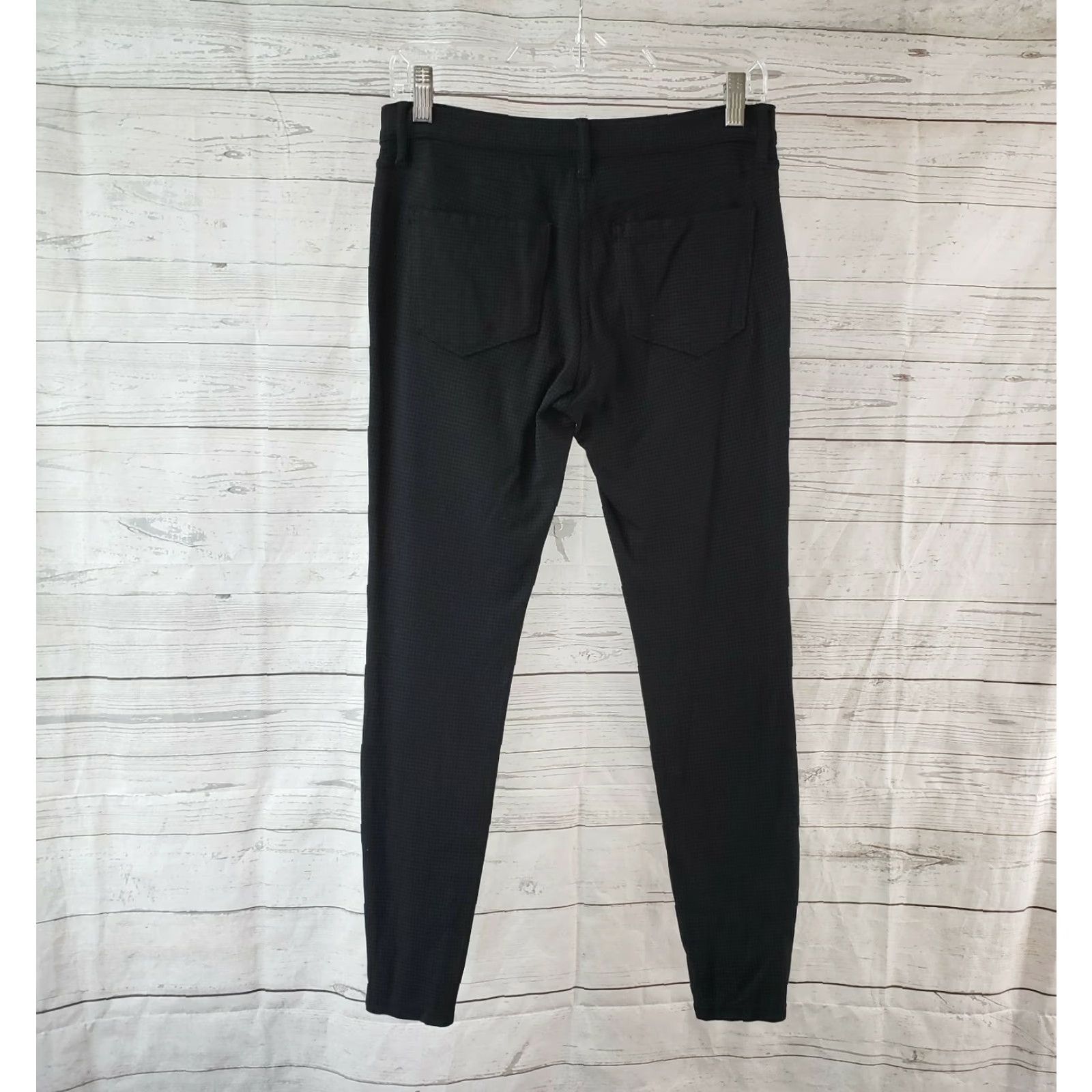 Ann Taylor VINTAGE Ann Taylor LOFT Womens Skinny Ponte Knit Pants Sz 4 Black Windowpane Mid Rise Size 27" / US 4 / IT 40 - 3 Thumbnail
