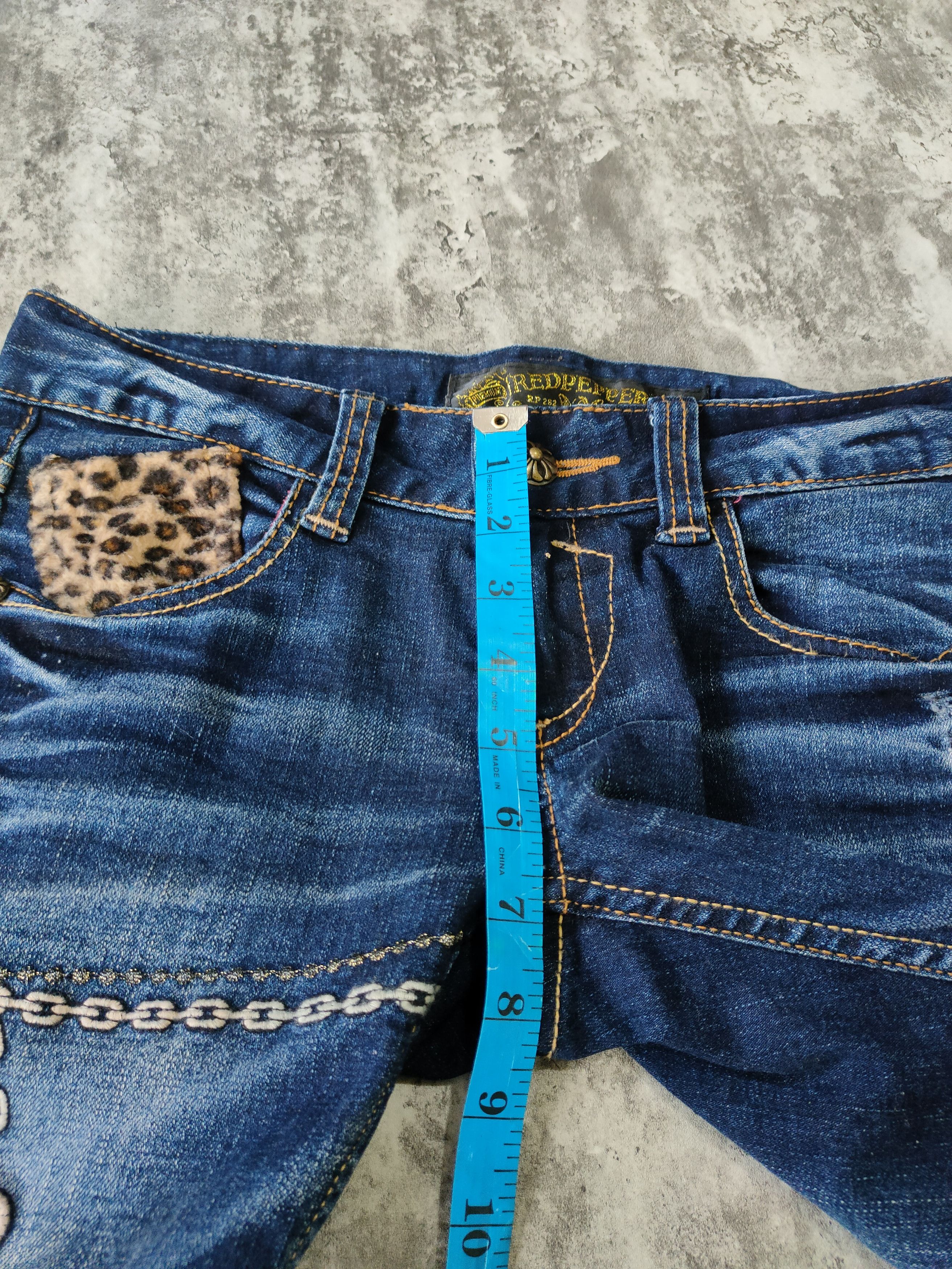 Hysteric Glamour × If Six Was Nine × Le Grande Bleu (L.G.B.) Red Pepper Butterfly Embordired Jeans Size 29" - 22 Thumbnail