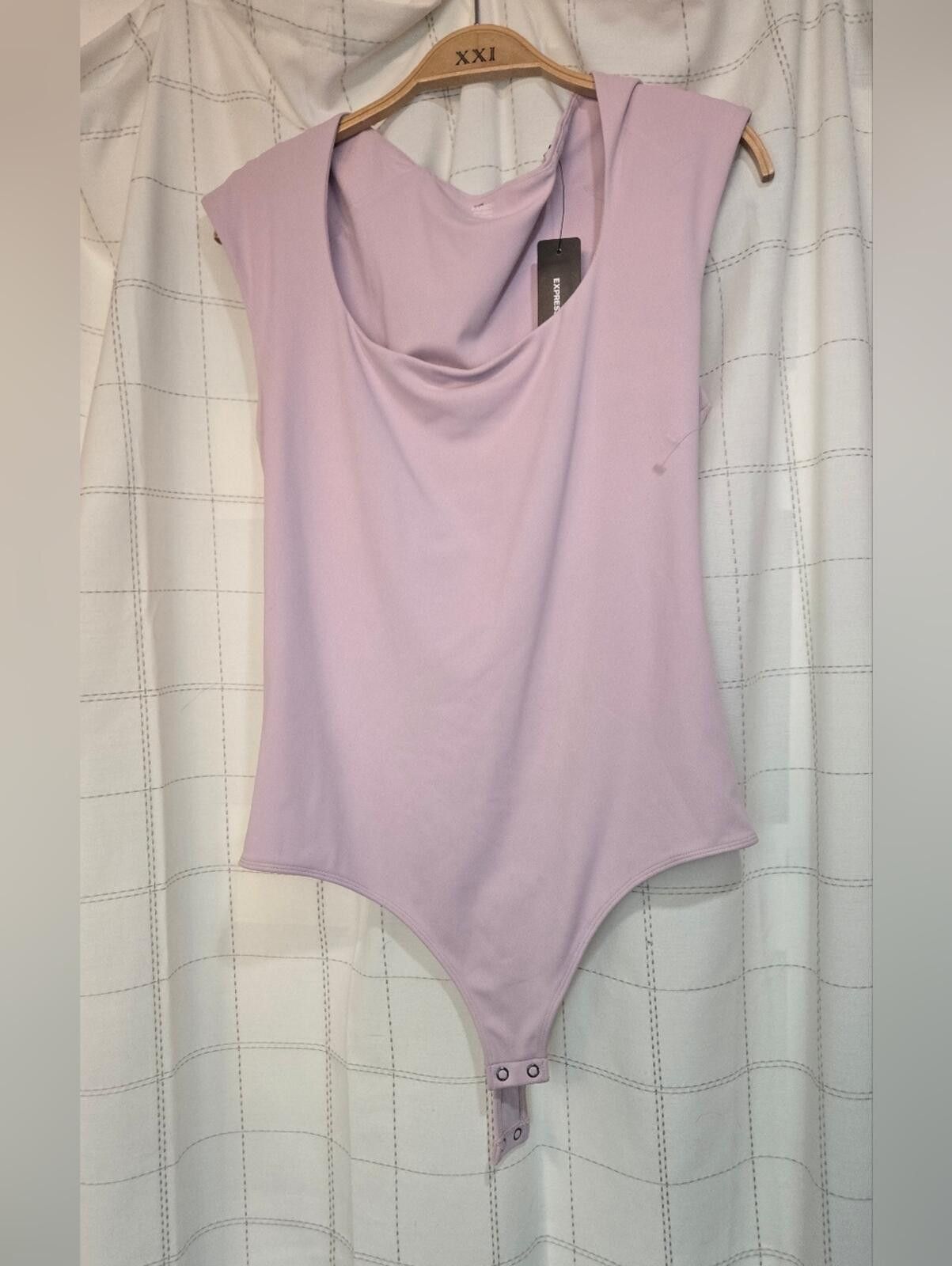 Express Body Contour High Compression Scoop Neck Cap Sleeve Bodysuit Size L / US 10 / IT 46 - 2 Thumbnail