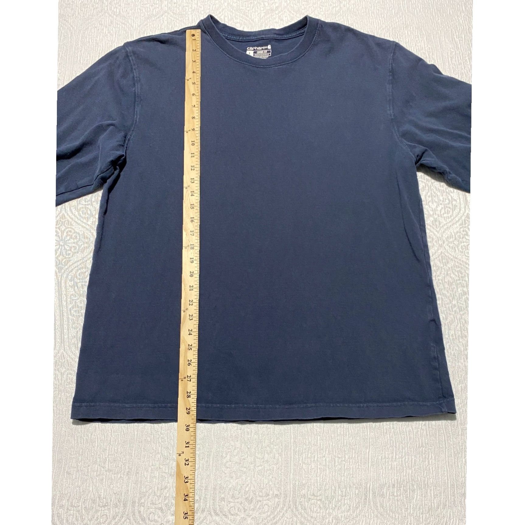 Carhartt Carhartt Mens L Dearborn Loose Fit Long Sleeve Graphic Logo T-Shirt Blue TK0231 Size US L / EU 52-54 / 3 - 4 Thumbnail