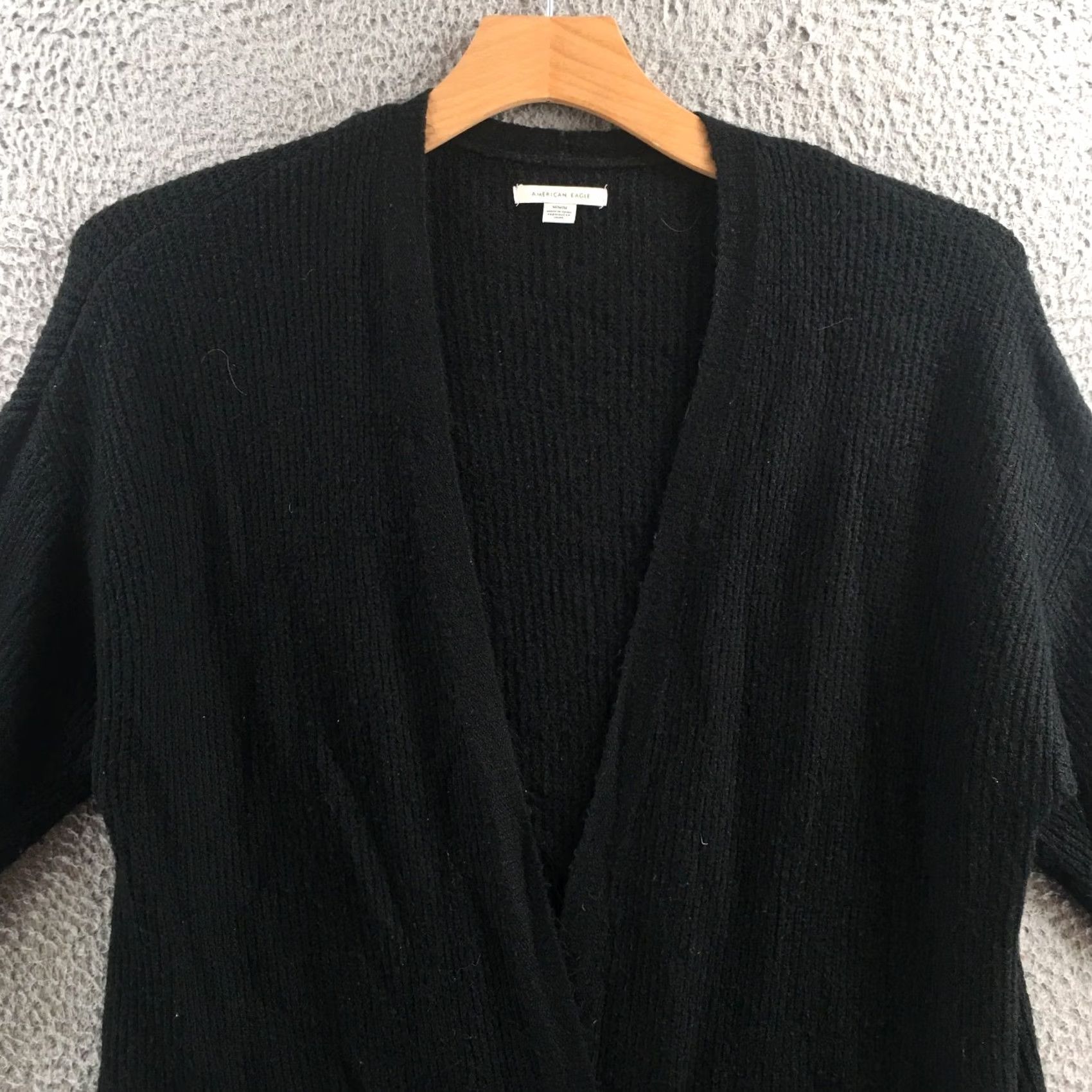 American Eagle Outfitters American Eagle Outfitters Cardigan Sweater Womens M Black Long Sleeve Open Front Pocket Size M / US 6-8 / IT 42-44 - 2 Thumbnail