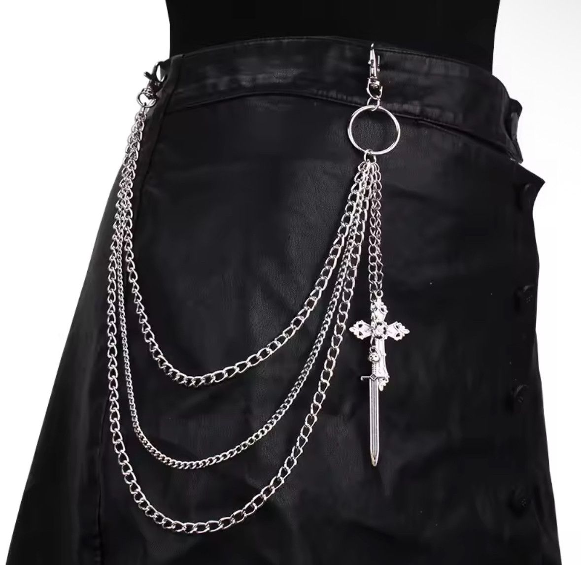 Other Multilayer Cross Sword Pendant Pants Chain Wallet Belt Size ONE SIZE - 1 Thumbnail