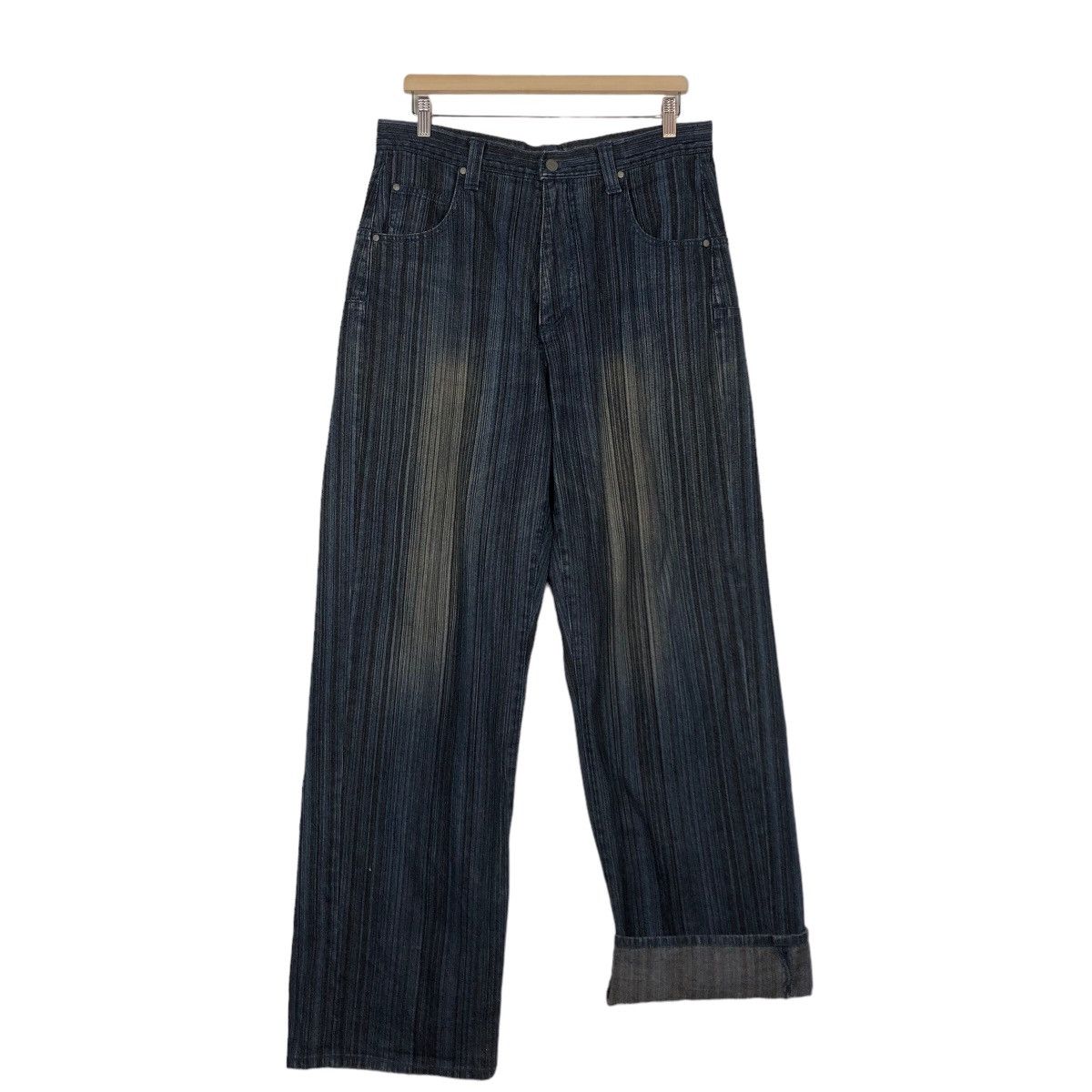 Japanese Brand 🔥90’s Vintage Airwalk Striped Denim Jeans Size US 34 / EU 50 - 9 Thumbnail