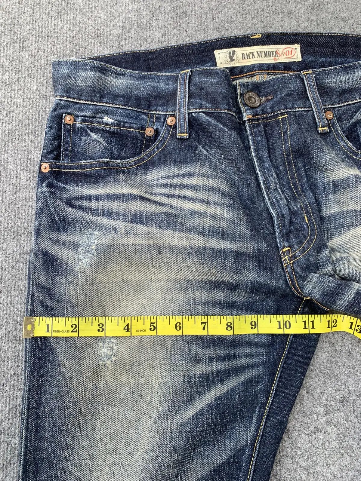 Japanese Brand Back number 01 faded jeans. Size US 34 / EU 50 - 4 Thumbnail
