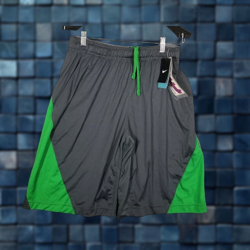 Nike NIKE Dri-Fit Baseball Shorts Gray Green Colorblock 13" Inseam Pockets Adult Large Mens Size US 33 - 1 Thumbnail