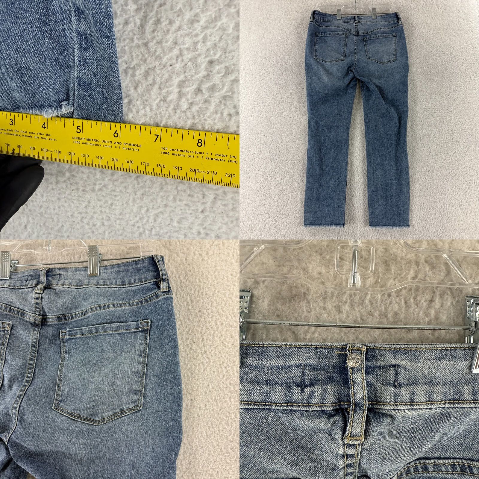 Rebecca Minkoff Rebecca Minkoff Jeans Womens 6P Petite Blue Denim Skinny Mid Rise Raw Hem 90s Bohemian Hippie Fashion Clothing Mens Womens Girls Boys Size 28" / US 6 / IT 42 - 9 Thumbnail