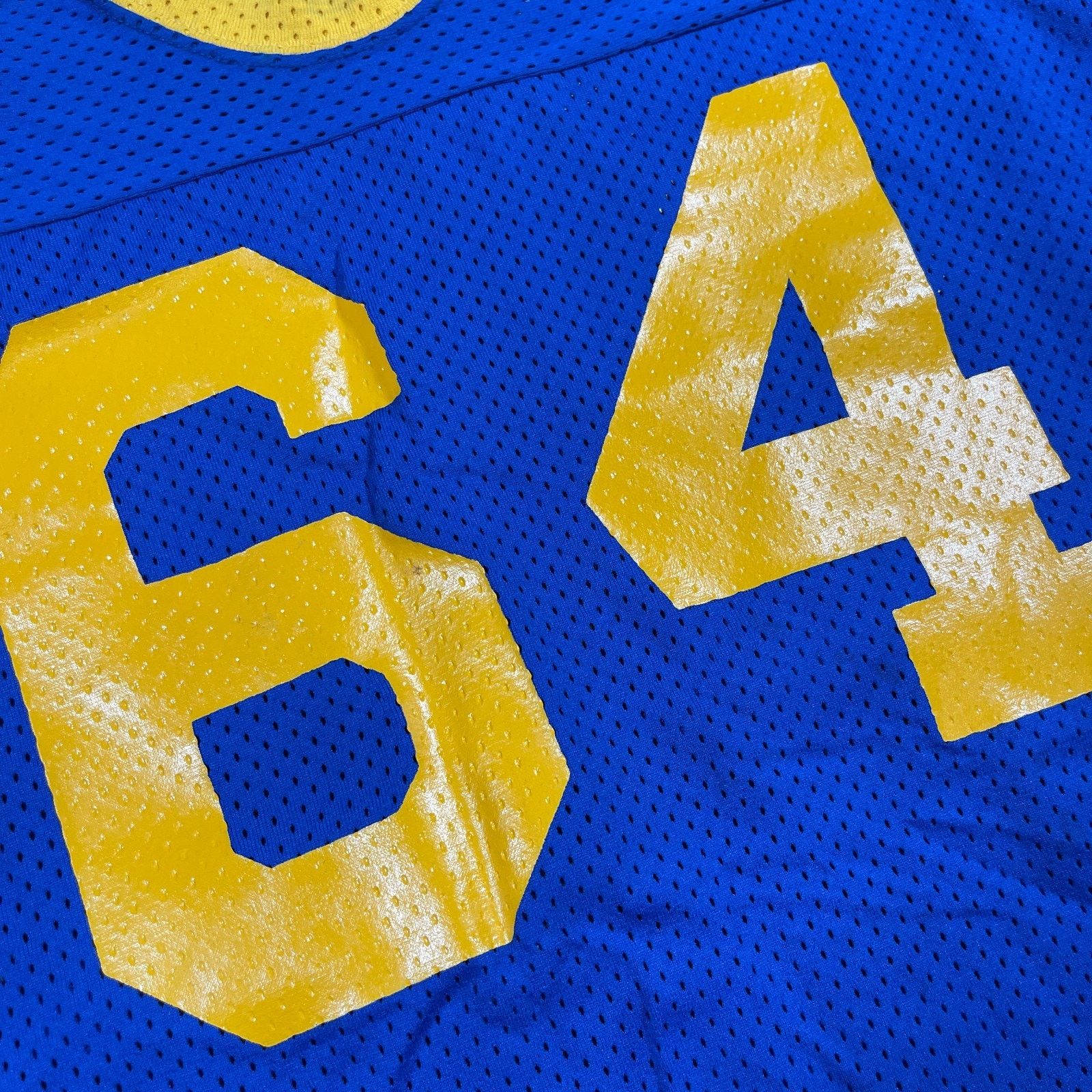 NFL × Vintage VINTAGE 90s Sand Knit NFL St Louis Rams 64 Blue Jersey Size US XXL / EU 58 / 5 - 4 Thumbnail