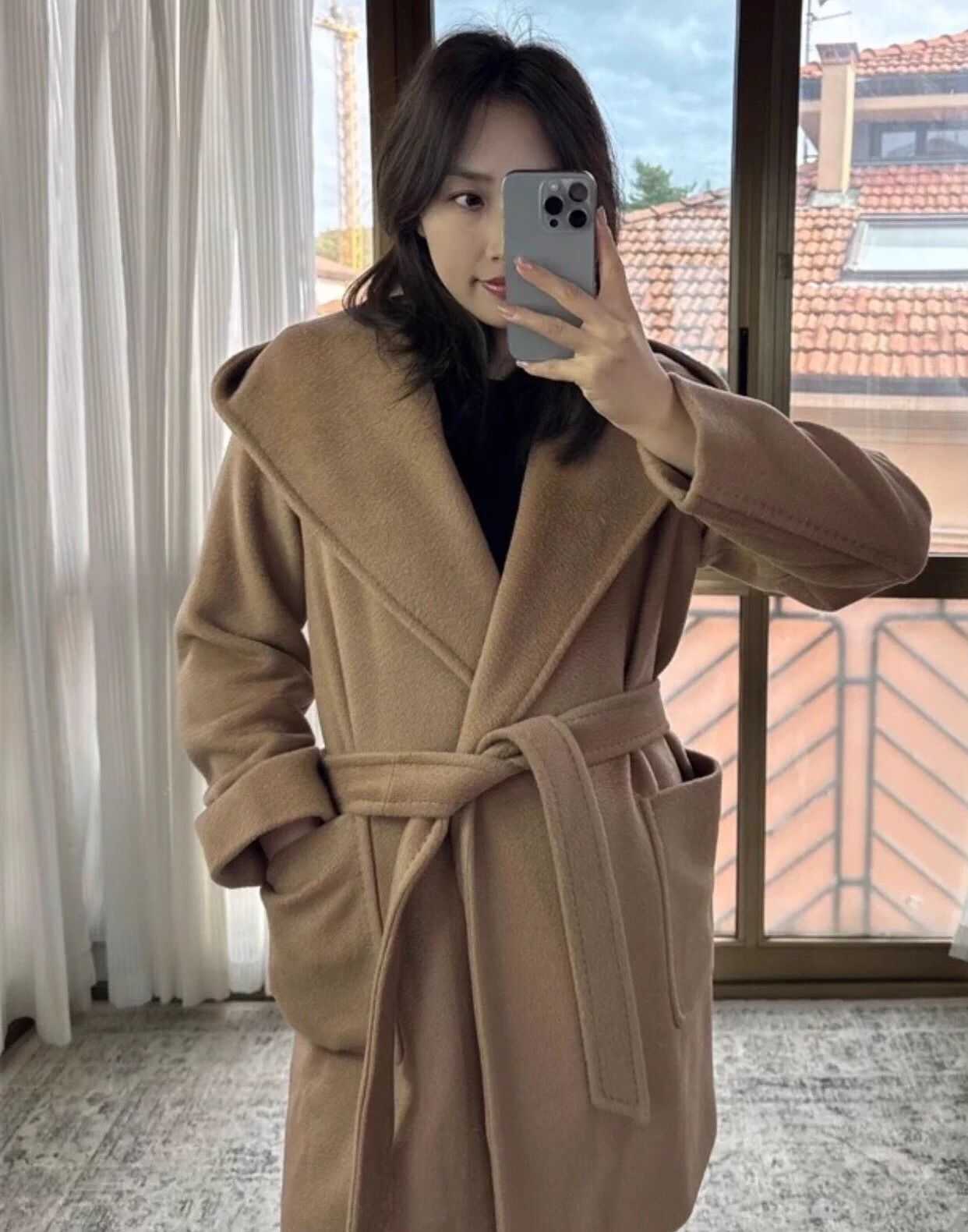 Max Mara MaxMara Railto Women's Camel Hair Hooded Gown 32 Size XXS / US 00 / IT 34 - 2 Thumbnail