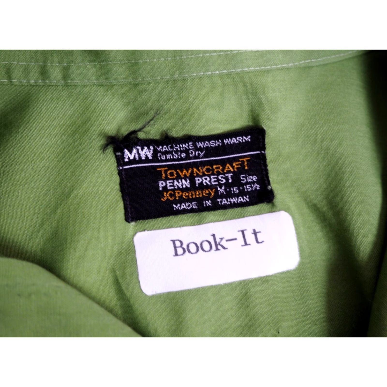 Vintage VTG 70s Towncraft Penneys Green Hippy Pocket Shirt M Polycotton Button-Front Casual Shirt Mens Size US M / EU 48-50 / 2 - 3 Thumbnail