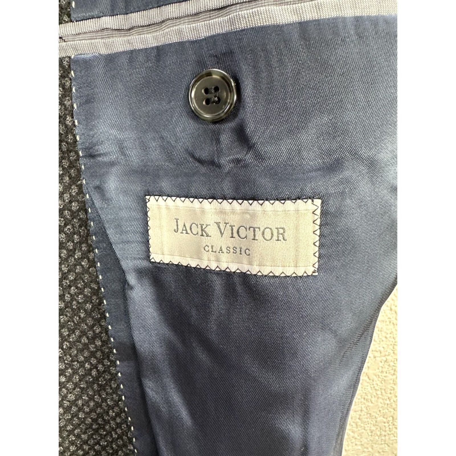 Jack Victor Men's Jack Victor Blazer Jacket Wool Two-Button XL Blue Single-Breasted Large Vintage? Size 46R - 3 Thumbnail