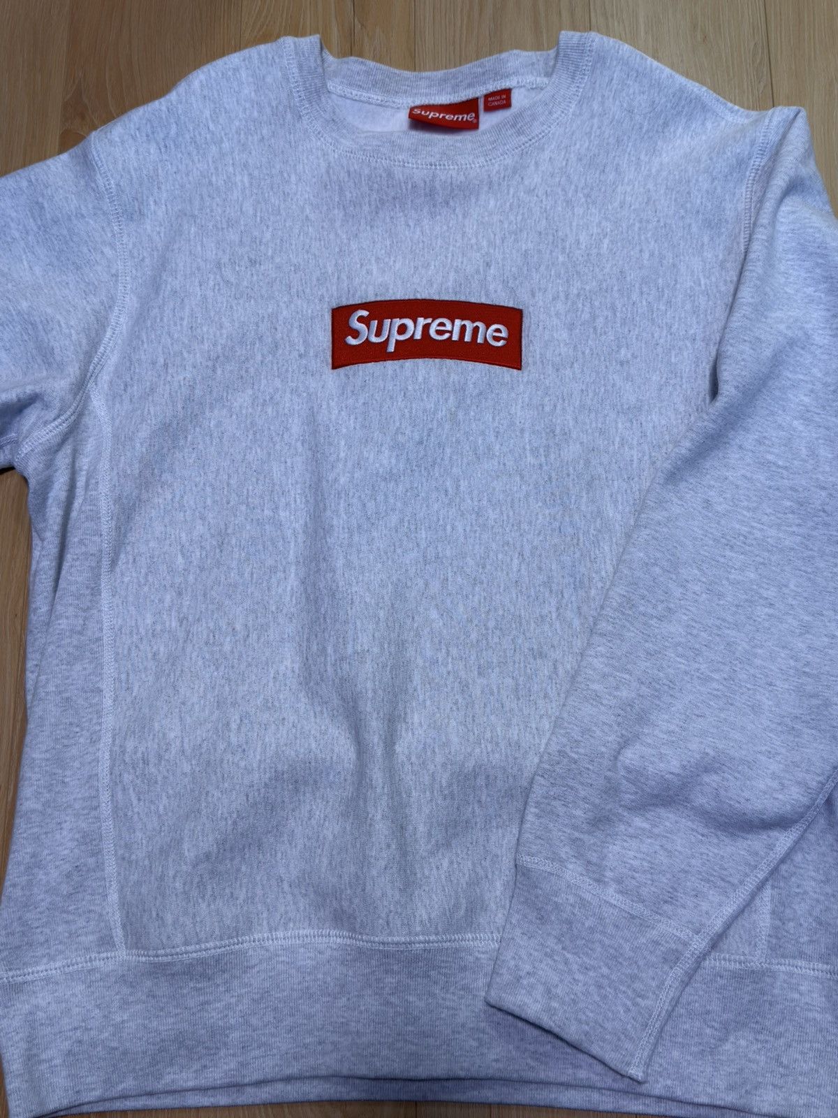 Supreme Grey Box Logo Crewneck | Grailed