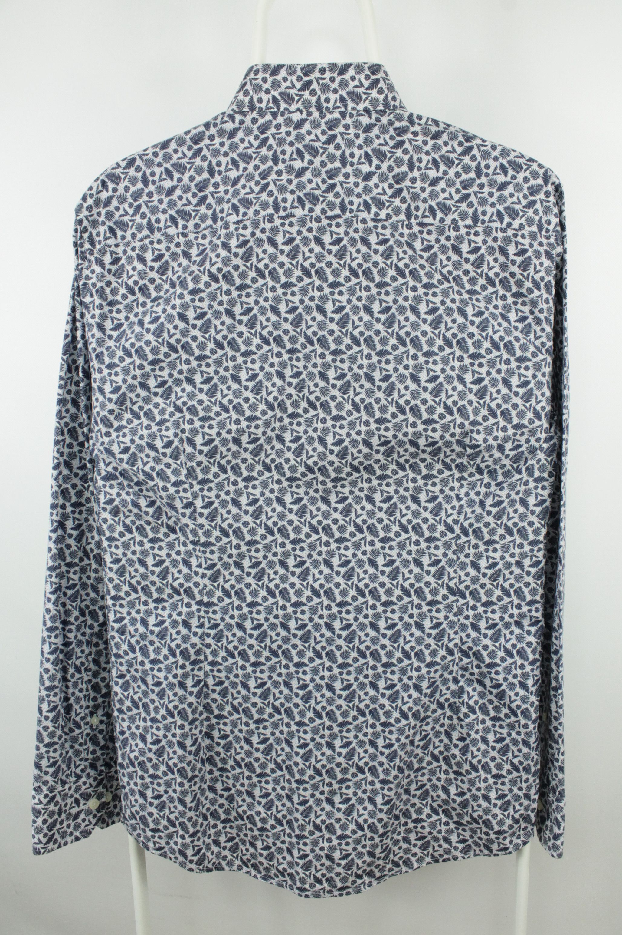 Designer × Eton ETON Floral Print Slim Fit Dress Blue Poplin Shirt Size US M / EU 48-50 / 2 - 5 Thumbnail