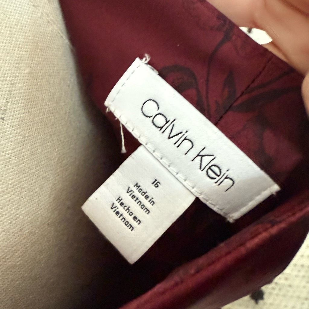 Calvin Klein Calvin Klein Zinfandel Satin Cowl Neck Slip Midi Dress 16 Size XXL / US 16-18 / IT 52-54 - 6 Thumbnail