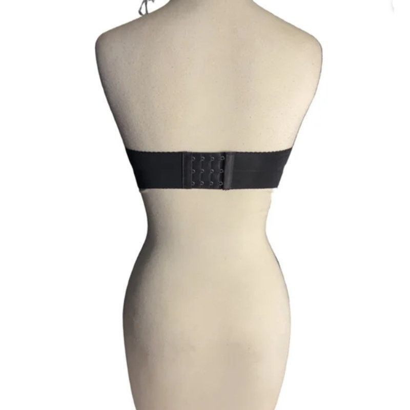 Other OQQ Black Strapless Push-Up Bra Size 32/70 with Back Clasp Size ONE SIZE - 10 Thumbnail