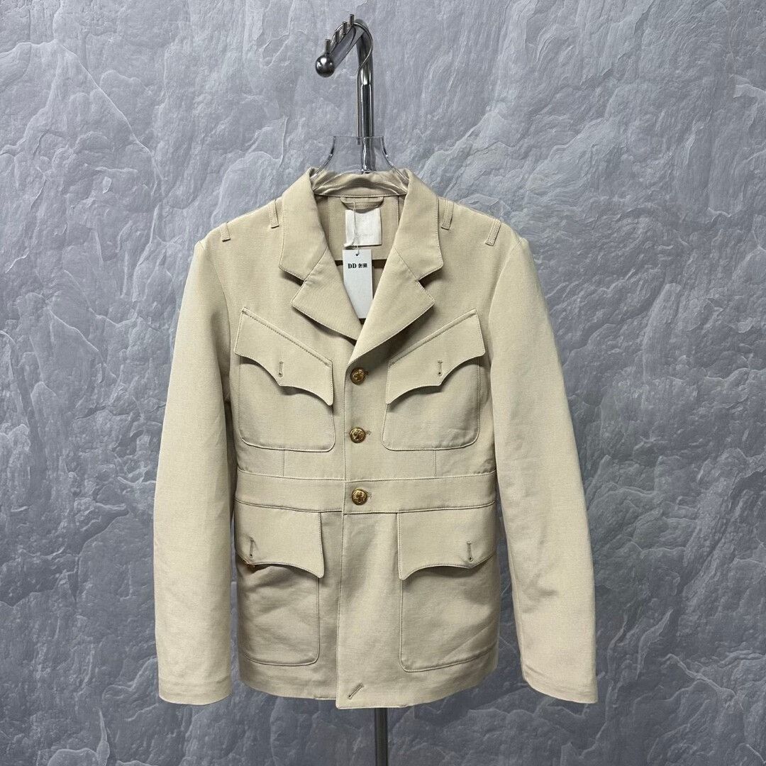 Givenchy givenchy button-up pocket jacket in beige Size US L / EU 52-54 / 3 - 1 Thumbnail