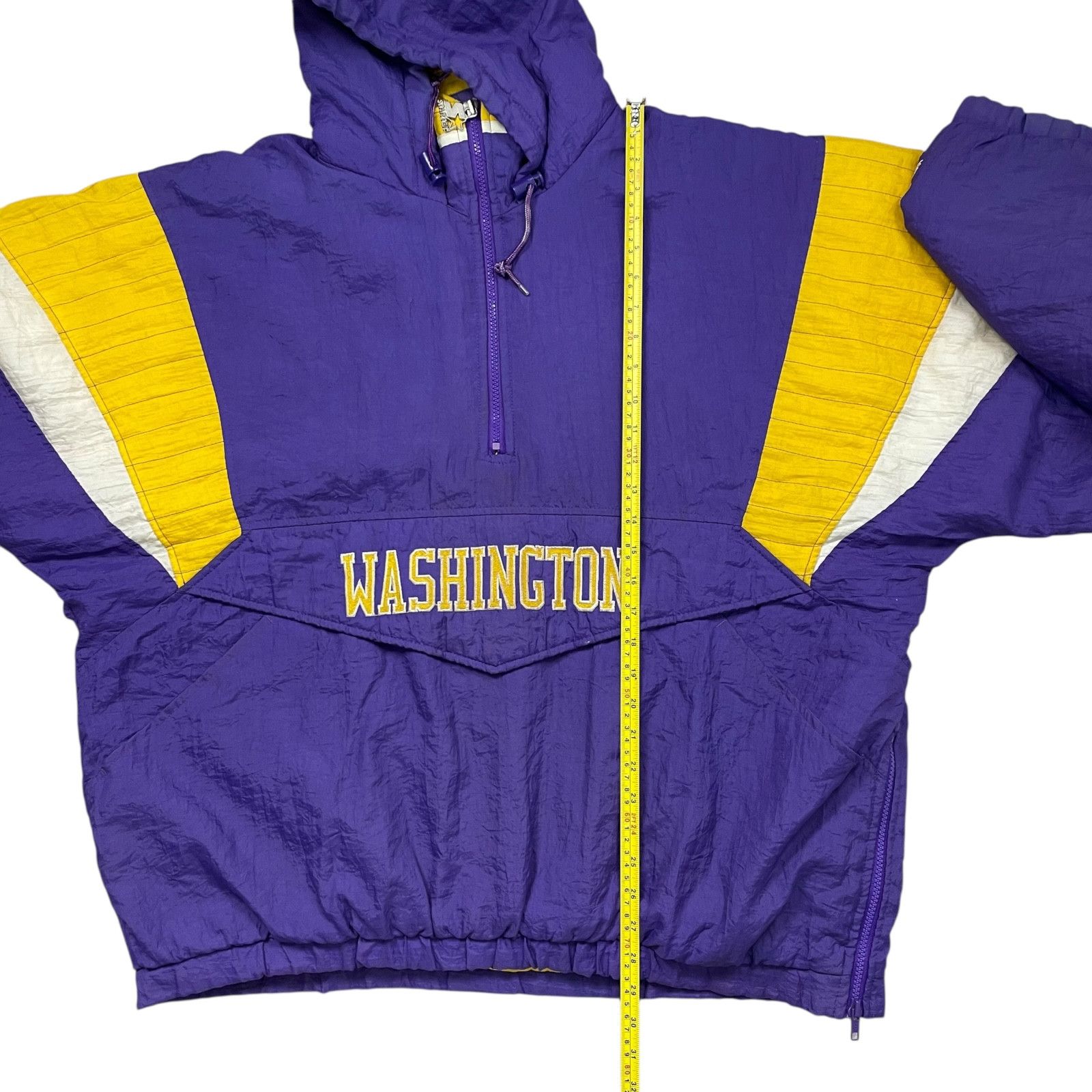 NCAA VTG 90s WASHINGTON HUSKIES STARTER PULLOVER PUFFER JACKET Size US XL / EU 56 / 4 - 10 Thumbnail