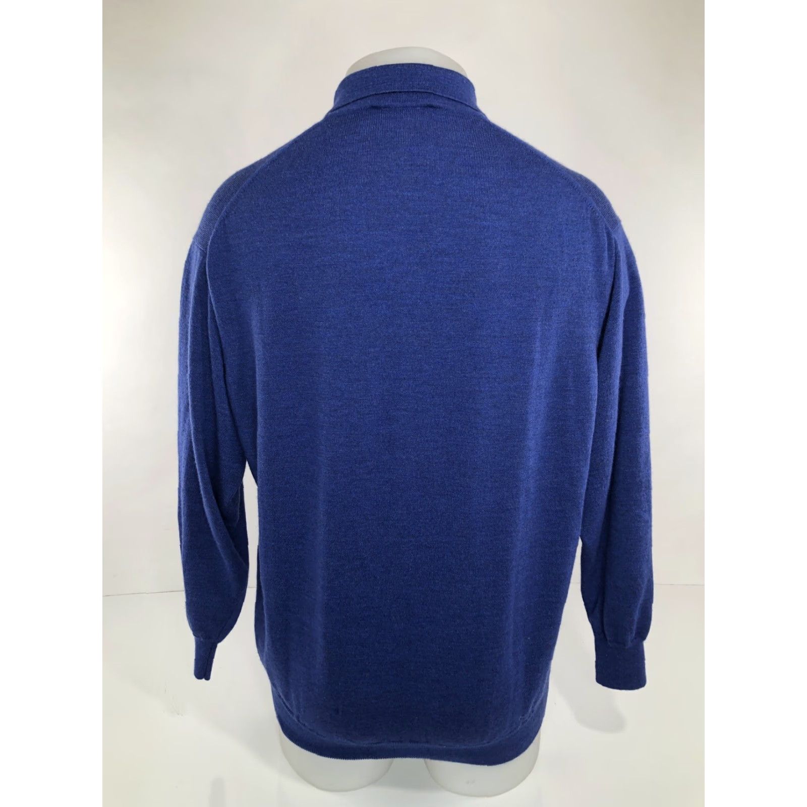Vintage BULLock & JONES ITALY Wool Silk Cashmere Collared Sweater L/XL Blue Mens Pullover Size US L / EU 52-54 / 3 - 4 Thumbnail