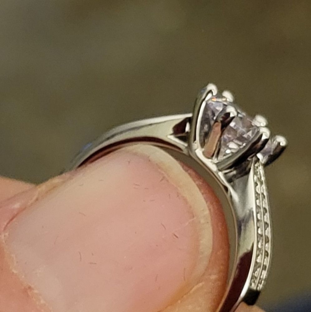 Other GRA Moissanite Diamond Adjustable Ring Sterling Silver Size ONE SIZE - 7 Thumbnail