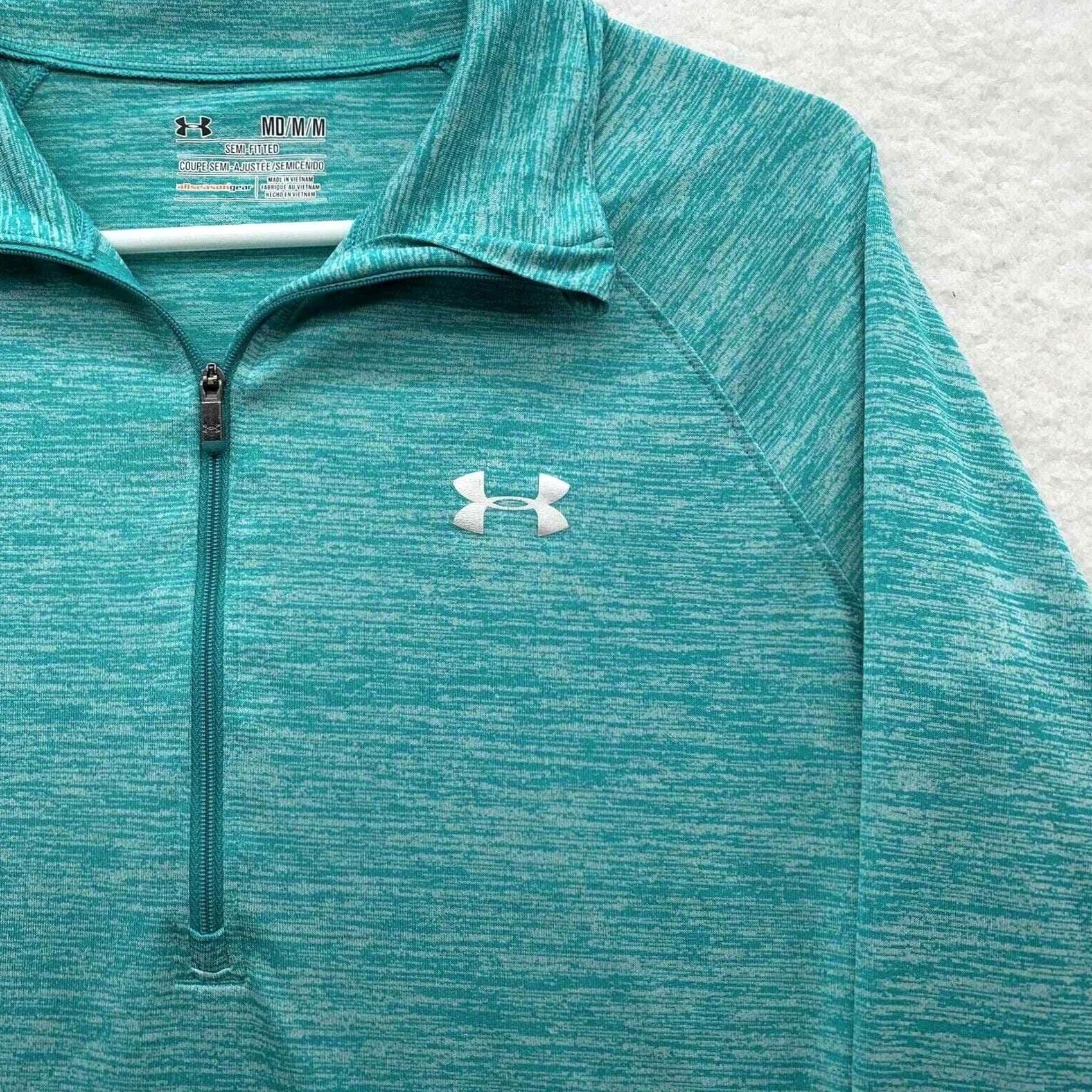 Under Armour Under Armour Jacket Womens Medium M Heather Aqua Green All Season Thin Semi Fit Size M / US 6-8 / IT 42-44 - 2 Thumbnail