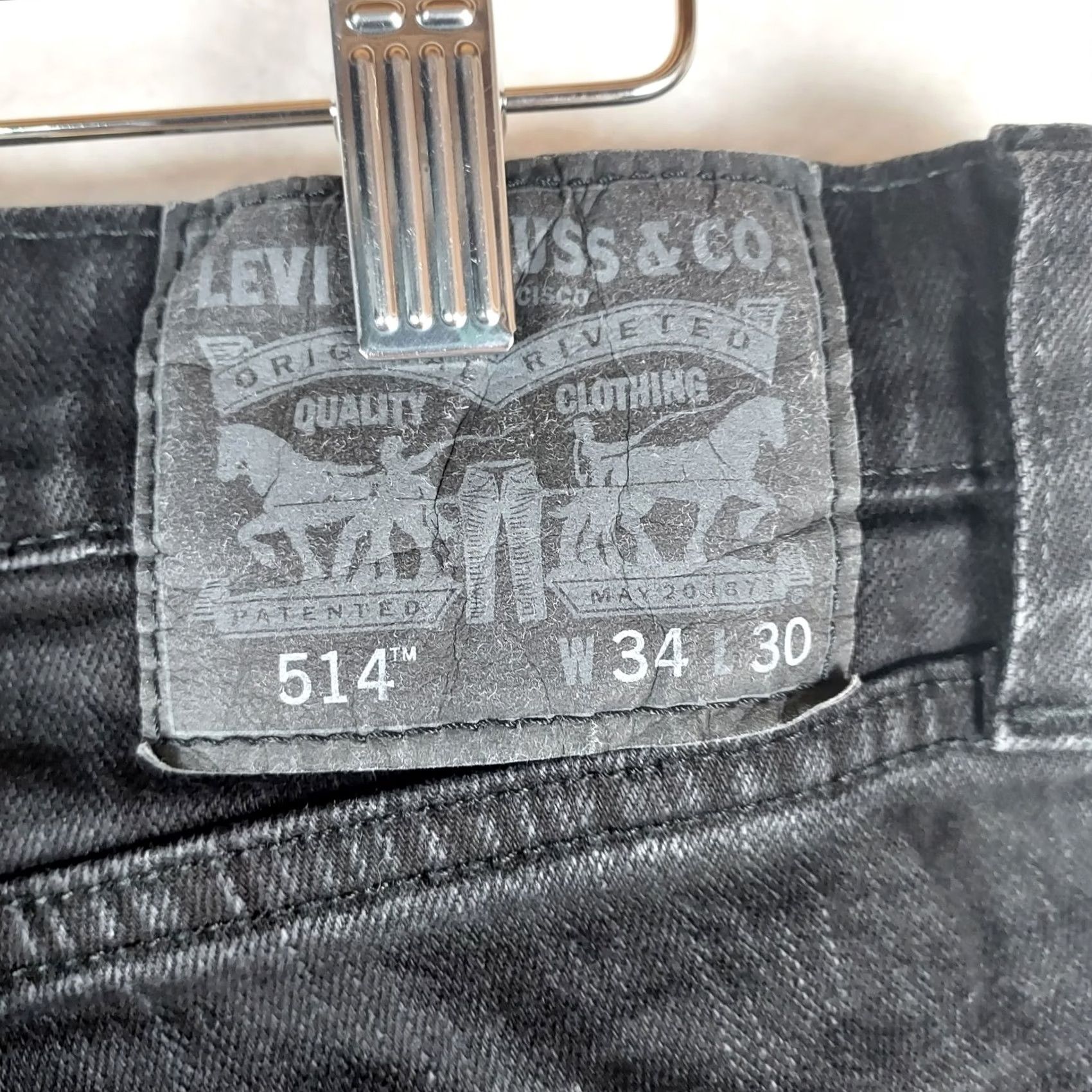 Levi's Levi’s 514 Straight Leg Jeans Black Wash Denim 30in Inseam Regular 34 Waist Men Size US 34 / EU 50 - 4 Thumbnail