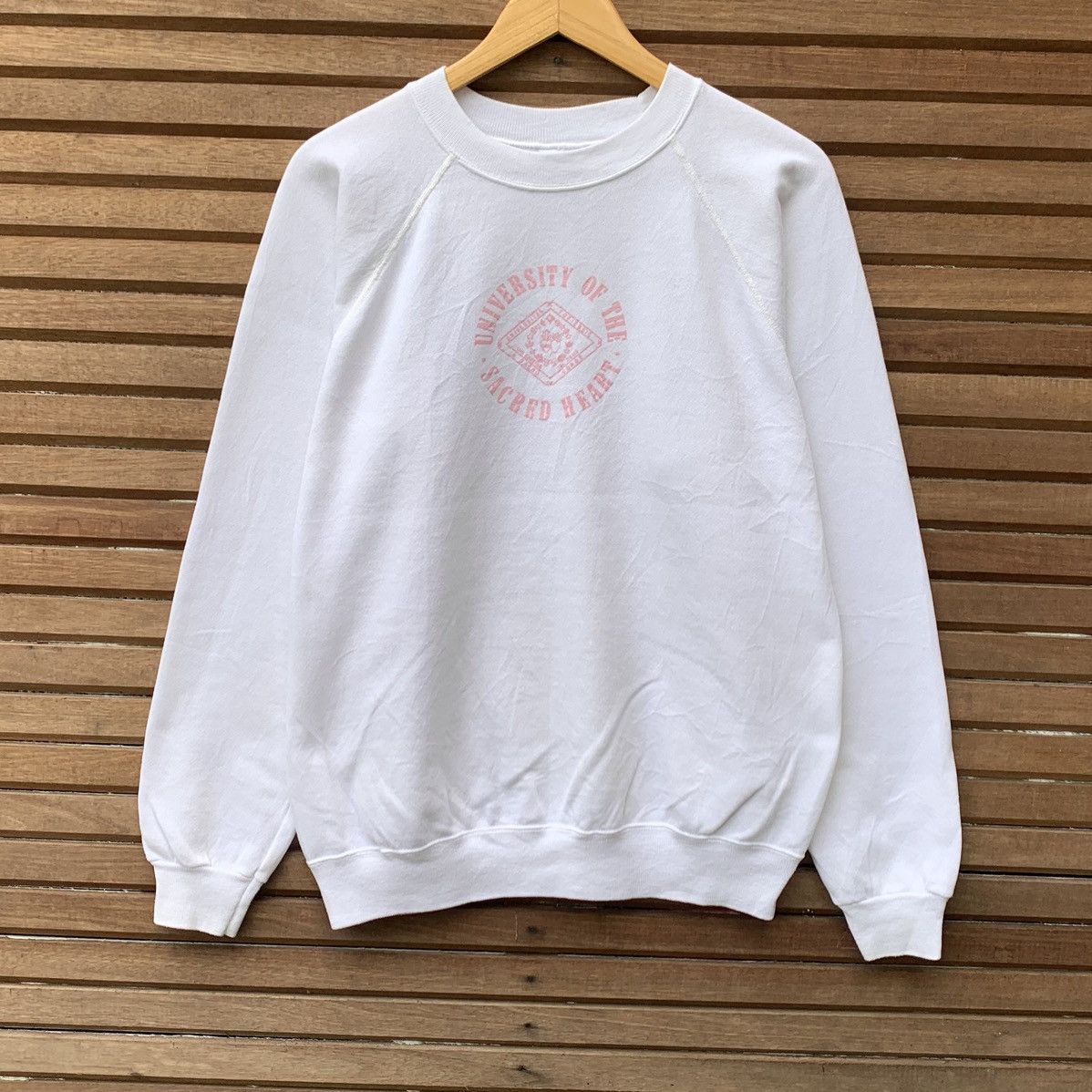 Hanes × Vintage Vintage 1980s Hanes Sacred Heart University Crewneck Size L / US 10 / IT 46 - 1 Thumbnail