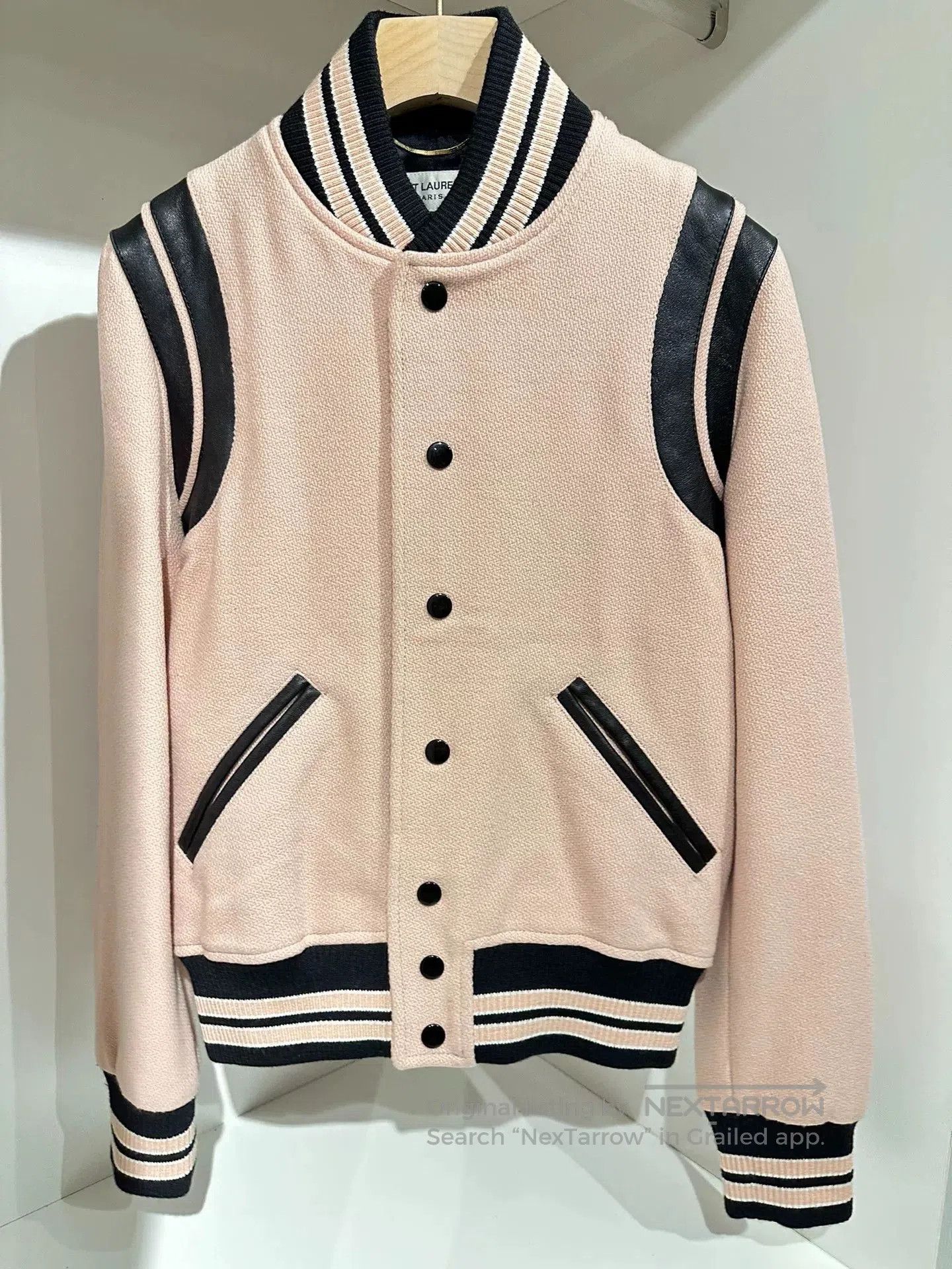Saint Laurent Paris Saint Laurent Pink Baseball Jacket. Size XS / US 0-2 / IT 36-38 - 1 Thumbnail