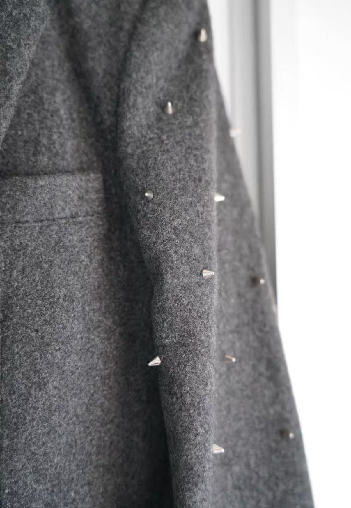 Yohji Yamamoto Sulvam 15AW Studded Sleeve Wool Coat K4 Size US S / EU 44-46 / 1 - 4 Thumbnail