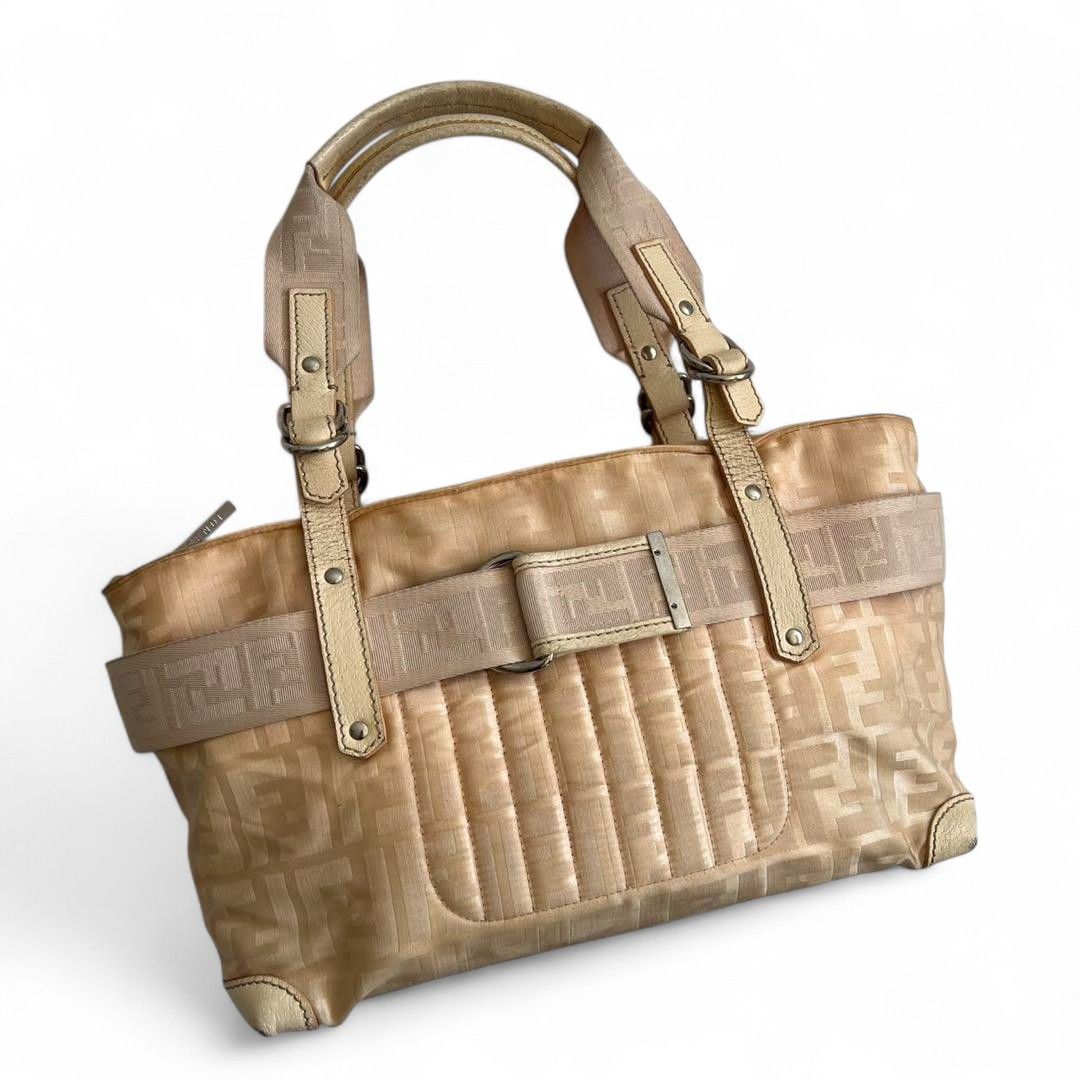 Fendi Fendi - Zucca Pattern Pink Leather Handbag Shoulder Bag FF Size ONE SIZE - 3 Thumbnail