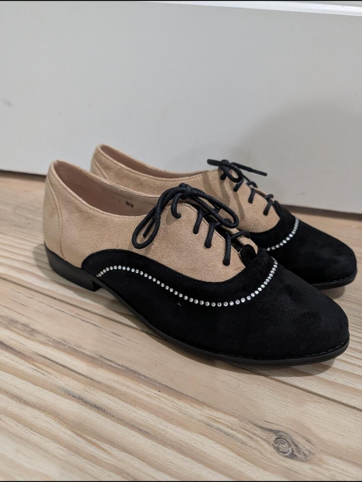 Other Midnight Velvet Black and Beige Two-Tone Suede Oxford Size US 8.5 / IT 38.5 - 2 Thumbnail