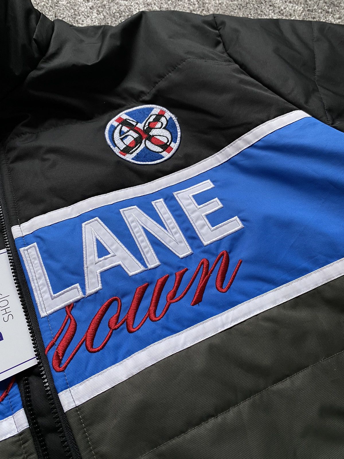 NASCAR Fast Lane Racing Bomber Hooded Black Blue Embroidered Jacket Size US XXL / EU 58 / 5 - 5 Thumbnail