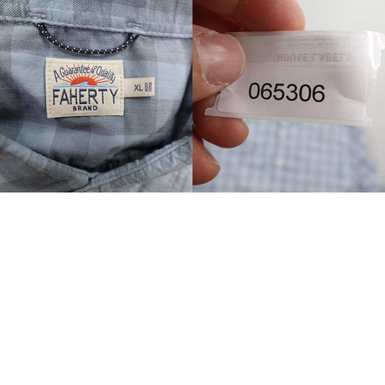 Faherty Faherty Performance Flannel Shirt Mens XL Blue Gray Check Button-Up Outdoor Size US XL / EU 56 / 4 - 8 Thumbnail