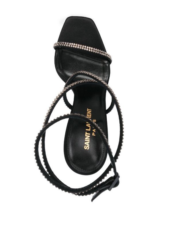 Saint Laurent Paris o1bcso1str1124 Opyum Sandals in Black Size US 8.5 / IT 38.5 - 4 Thumbnail