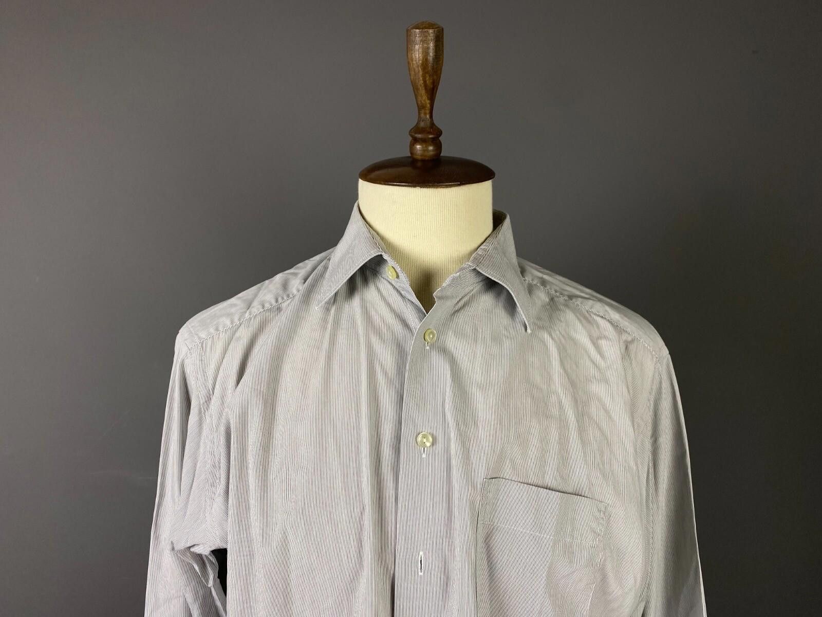 Eton Eton Ganghester Gray Luxury Dress Shirt Size 45 17.75 XXL Size US XXL / EU 58 / 5 - 2 Thumbnail