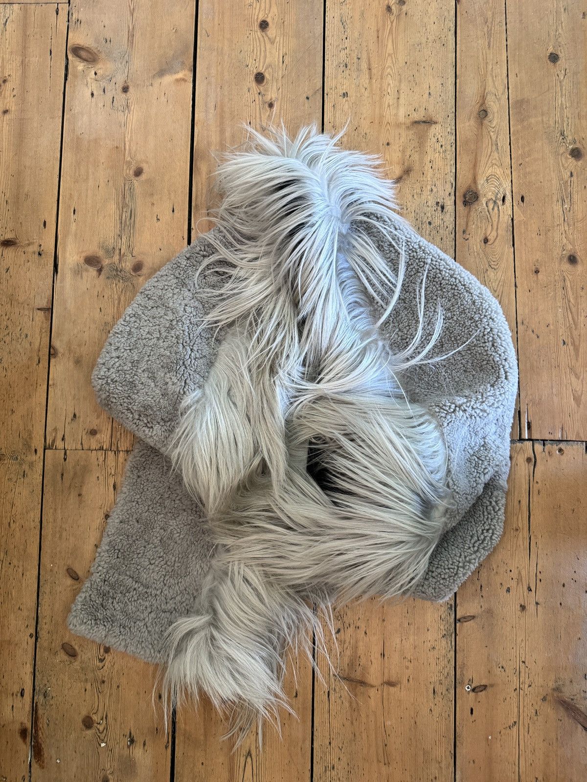 Rick Owens Strobe shearling and goat fur scarf, extra long Size ONE SIZE - 4 Thumbnail